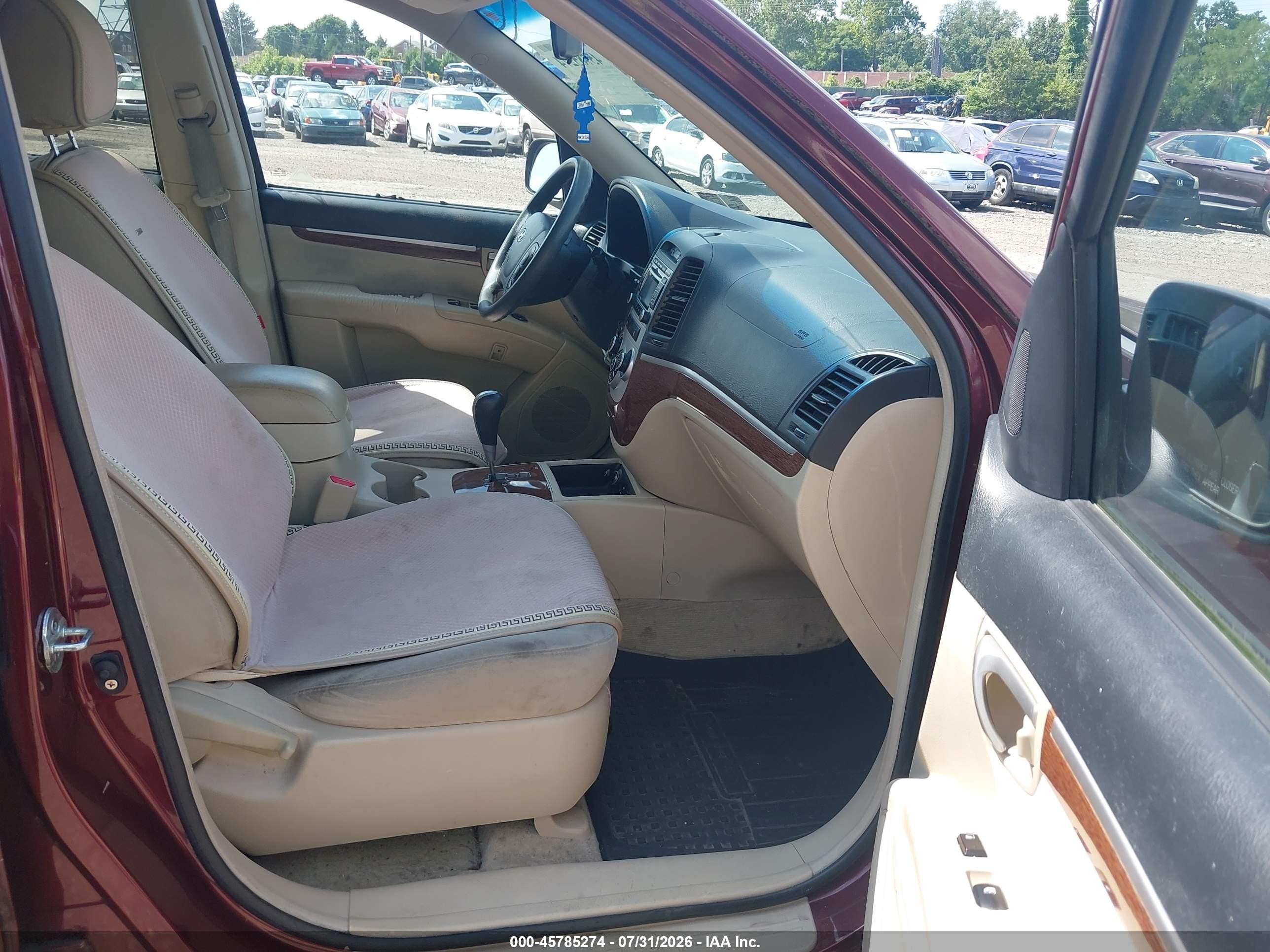 2009 Hyundai Santa Fe Gls Burgundy vin: 5NMSG73D79H282940
