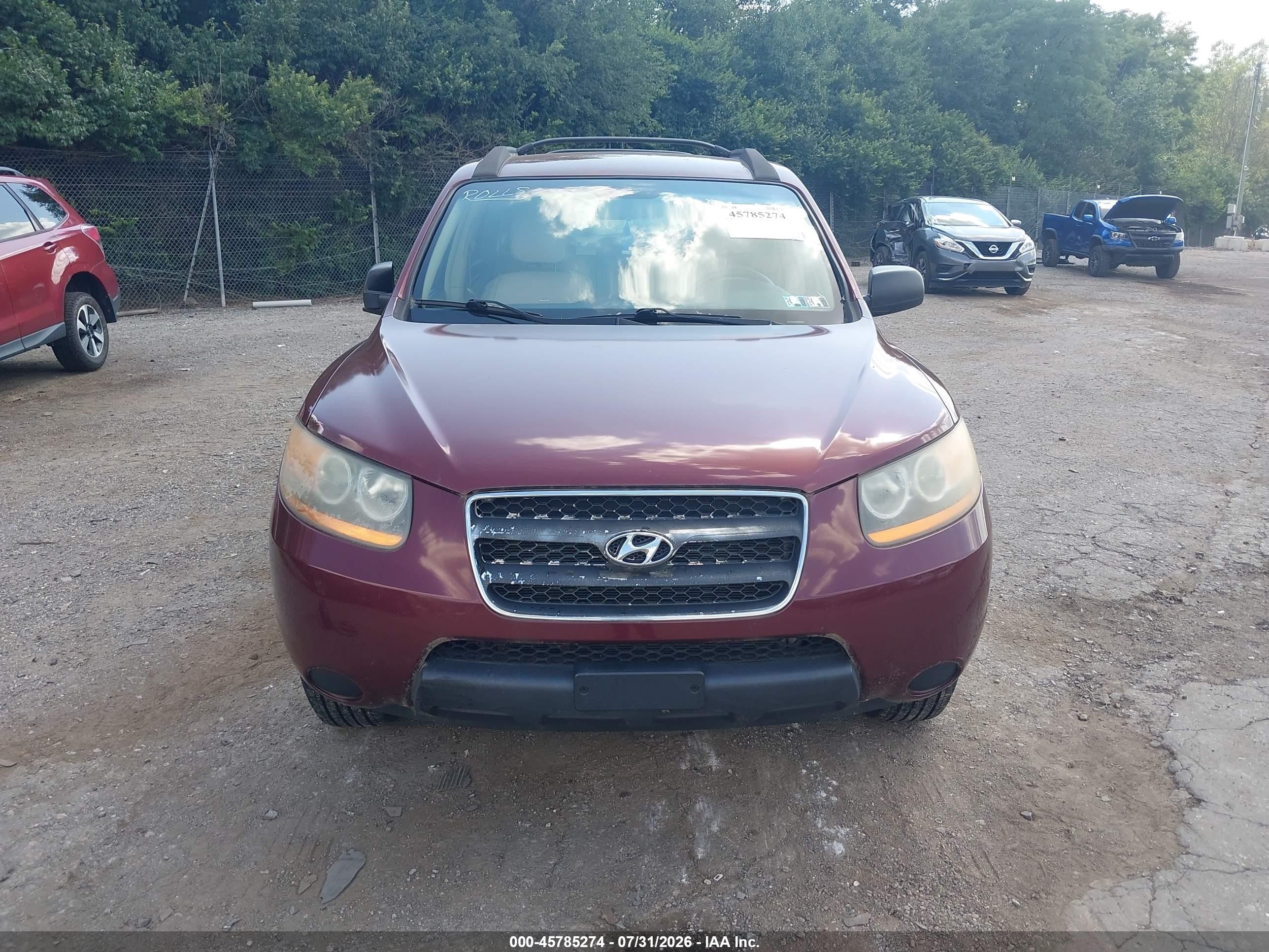 2009 Hyundai Santa Fe Gls Burgundy vin: 5NMSG73D79H282940