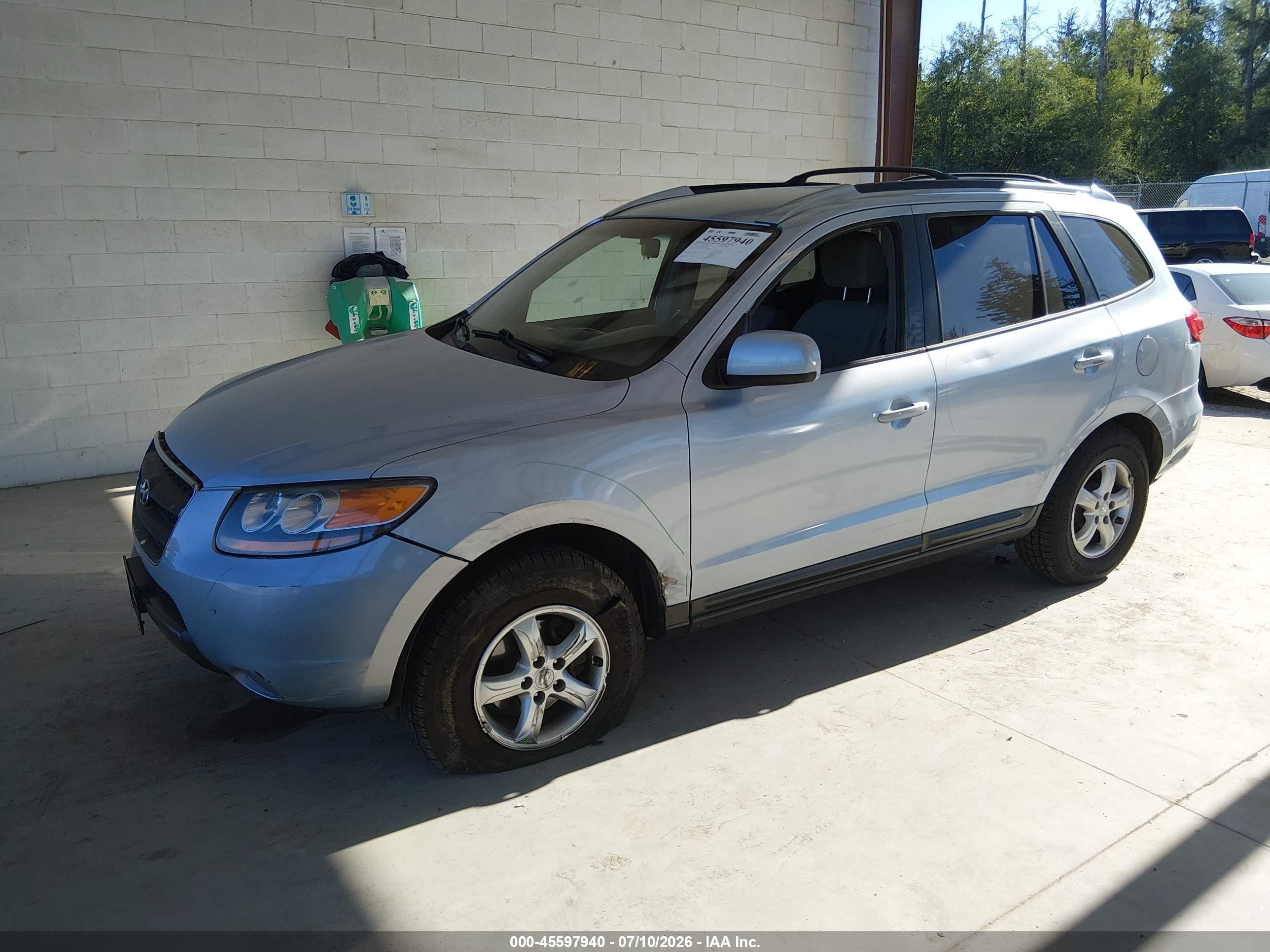 2007 Hyundai Santa Fe Gls Light Blue vin: 5NMSG73D97H082123