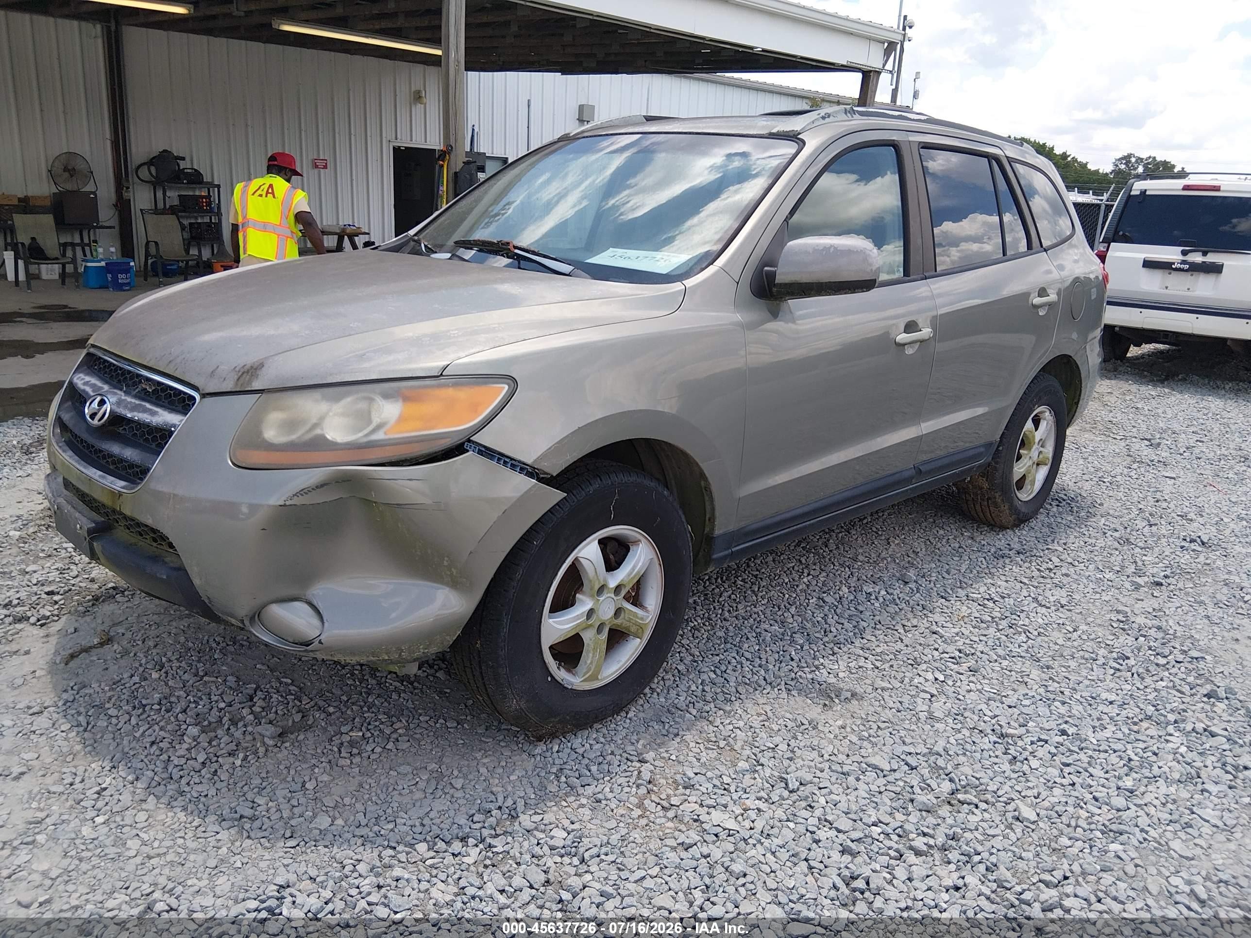 2007 Hyundai Santa Fe Gls Green vin: 5NMSG73D97H104914