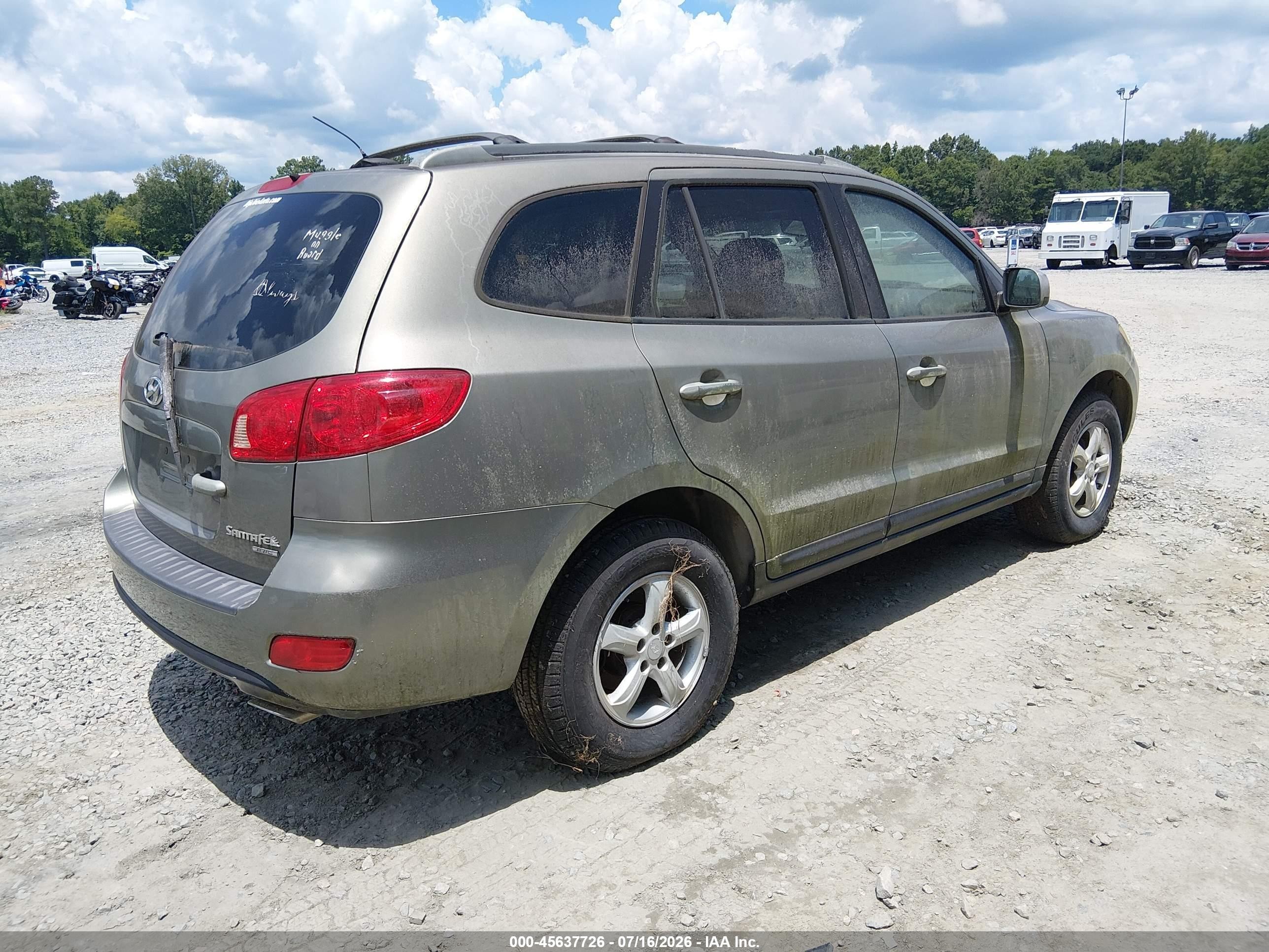 2007 Hyundai Santa Fe Gls Green vin: 5NMSG73D97H104914