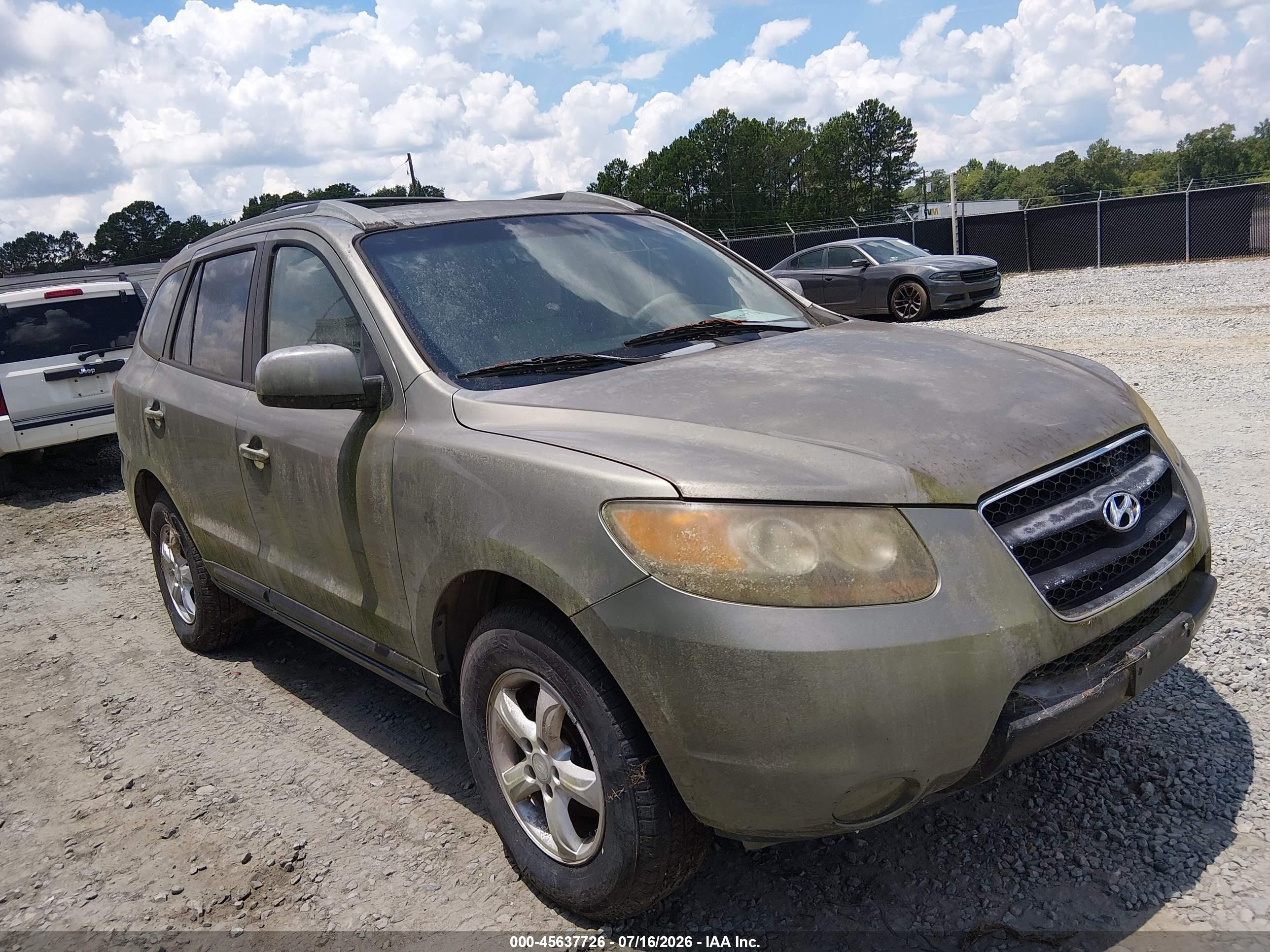2007 Hyundai Santa Fe Gls Green vin: 5NMSG73D97H104914