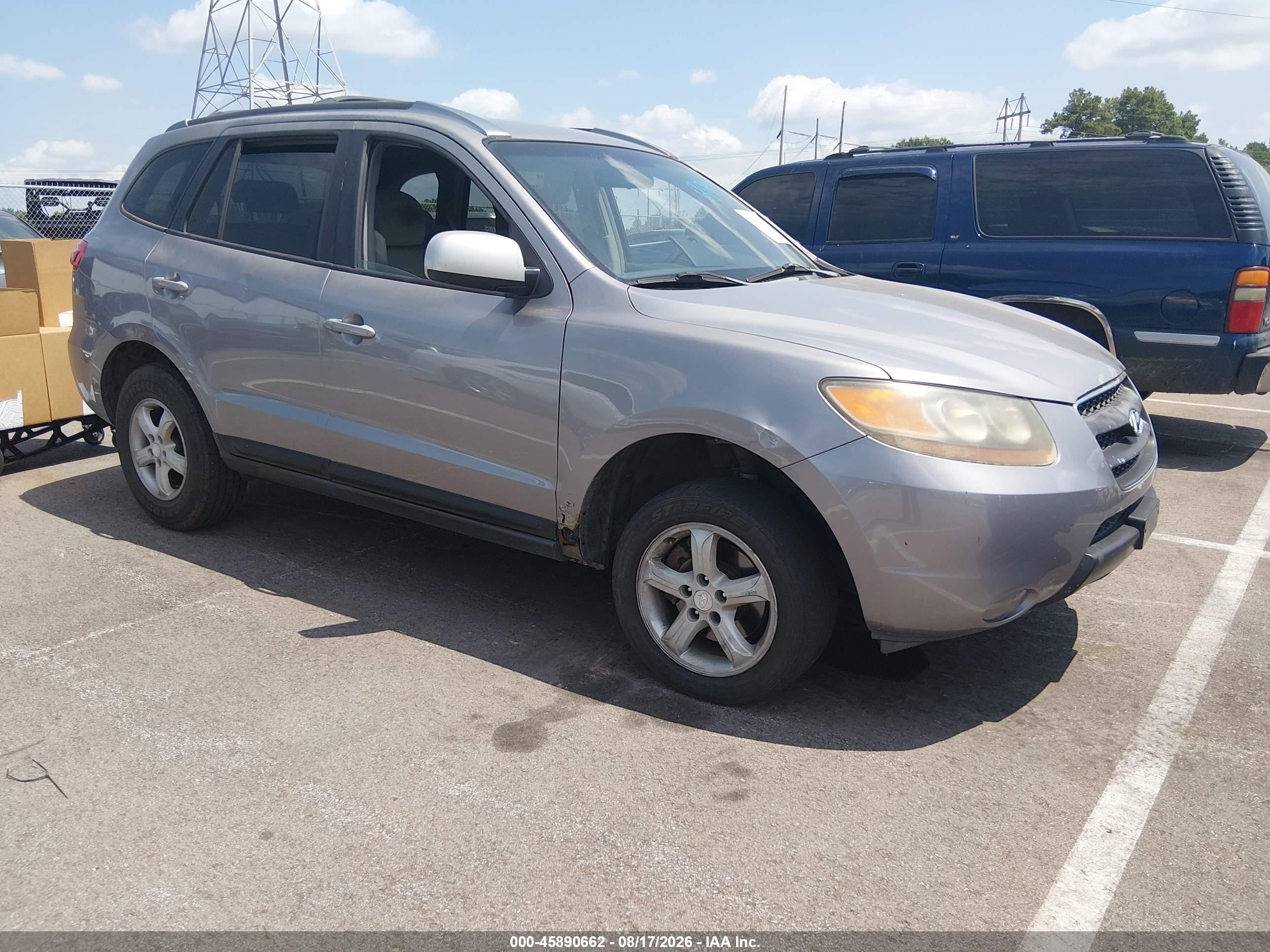 2007 Hyundai Santa Fe Gls Серый vin: 5NMSG73D97H123706
