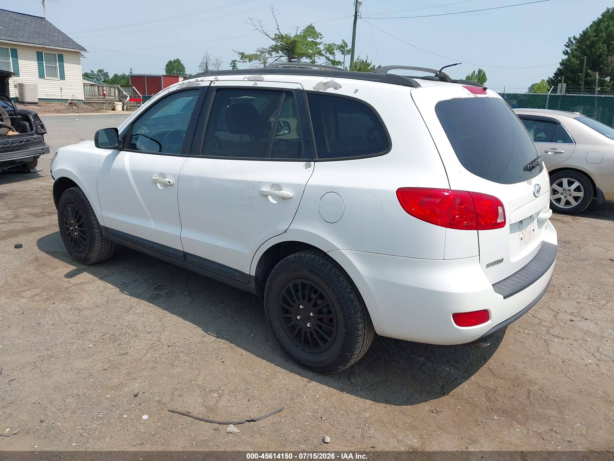 2009 Hyundai Santa Fe Gls White vin: 5NMSG73D99H315128