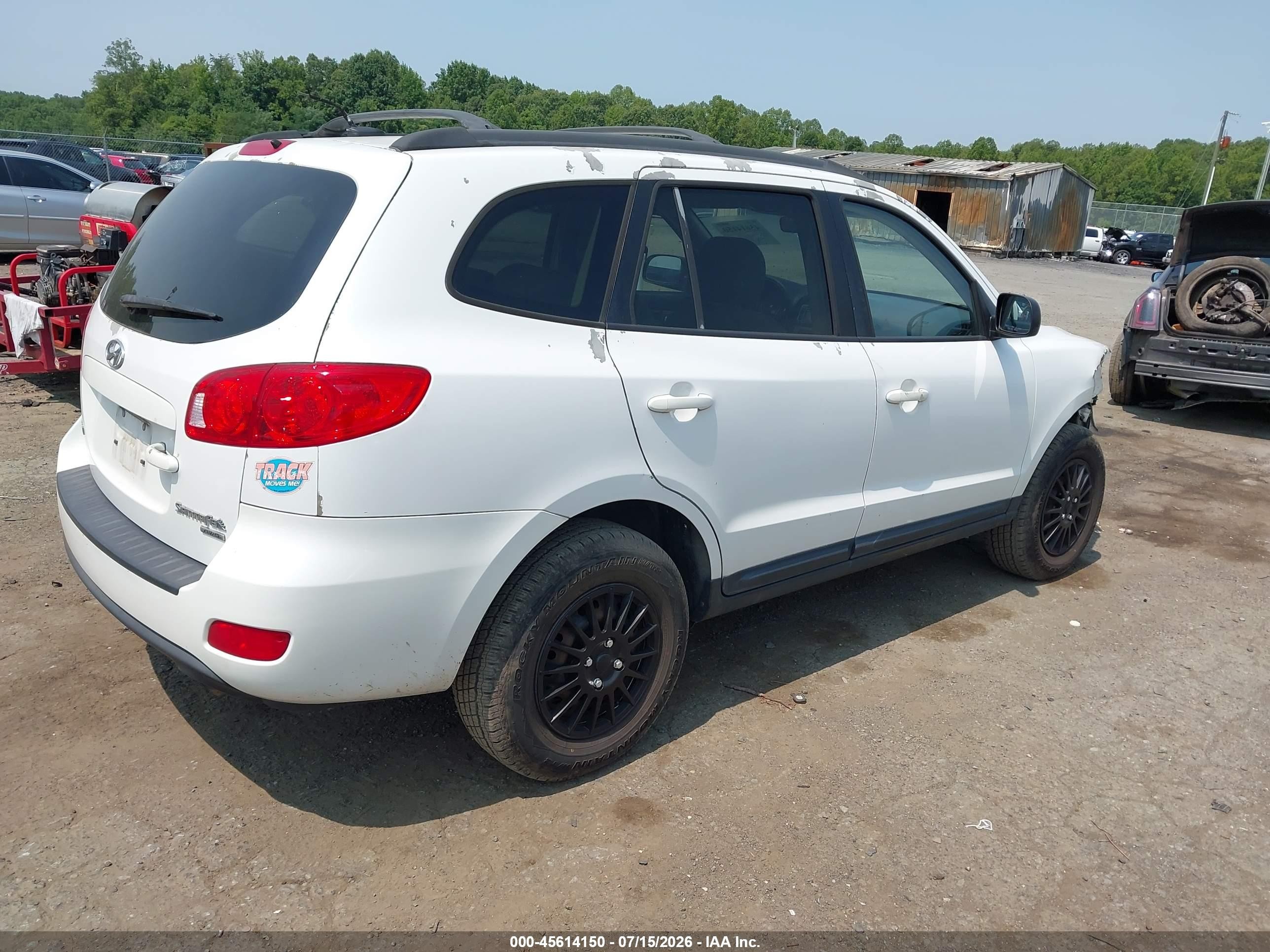 2009 Hyundai Santa Fe Gls White vin: 5NMSG73D99H315128