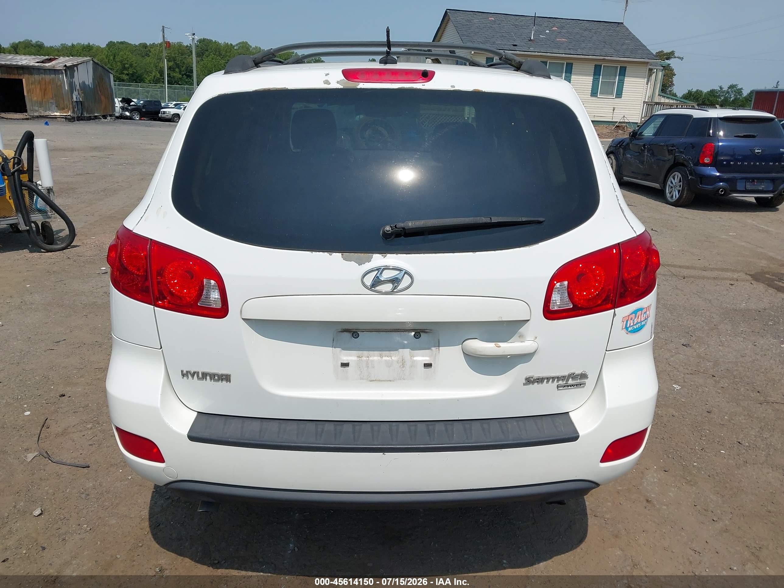 2009 Hyundai Santa Fe Gls White vin: 5NMSG73D99H315128