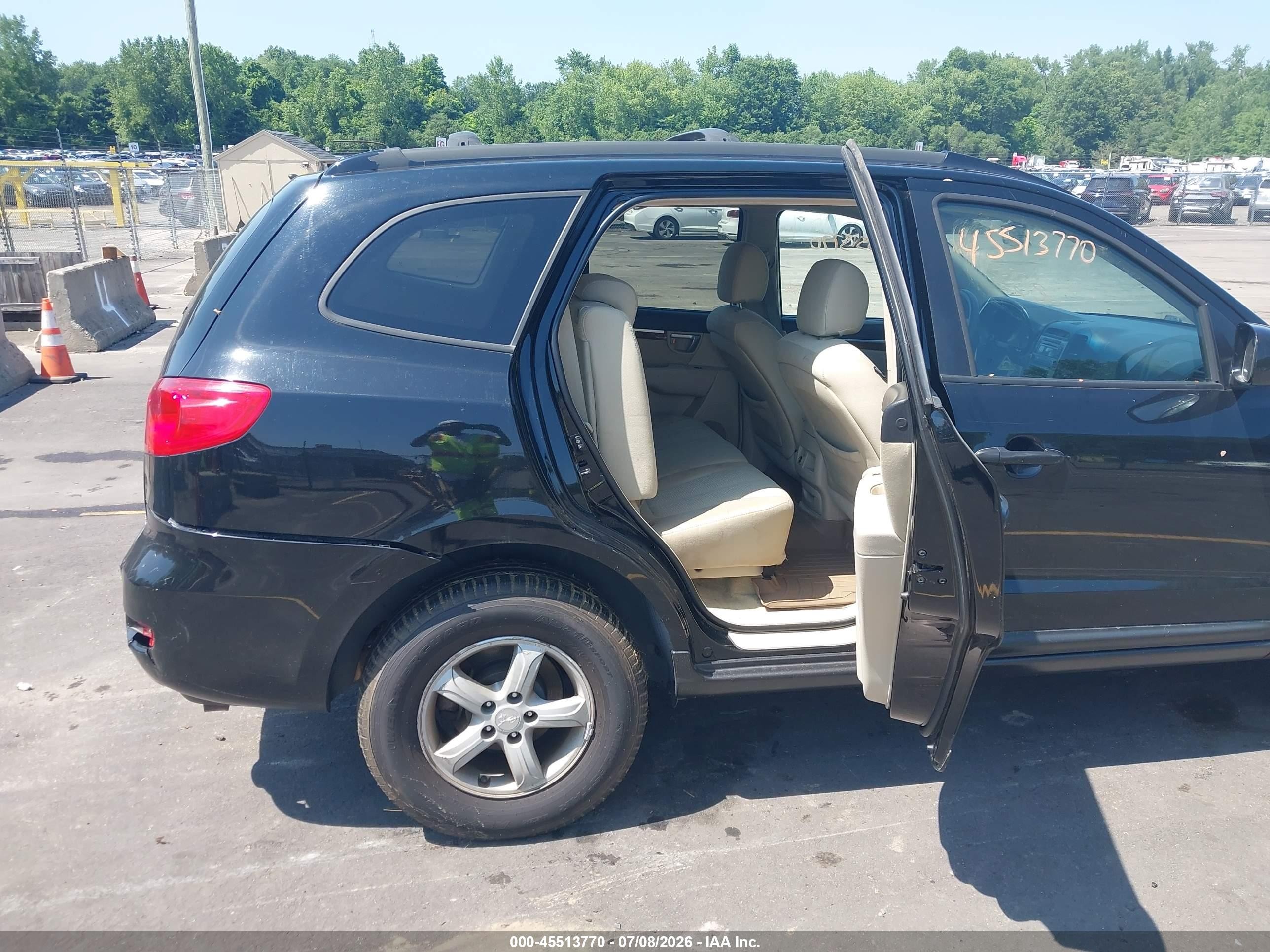 2007 Hyundai Santa Fe Gls Black vin: 5NMSG73DX7H106414