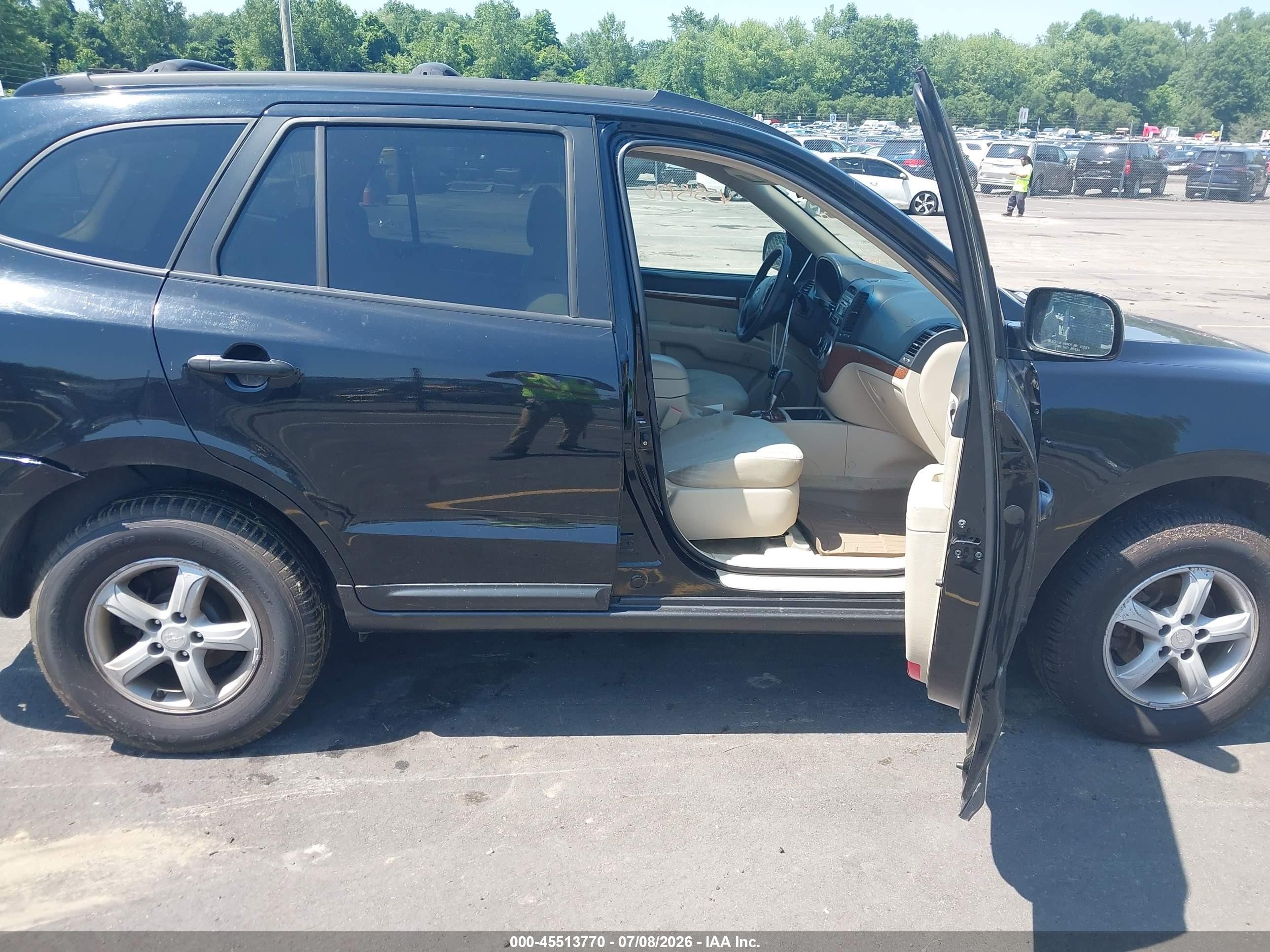 2007 Hyundai Santa Fe Gls Black vin: 5NMSG73DX7H106414