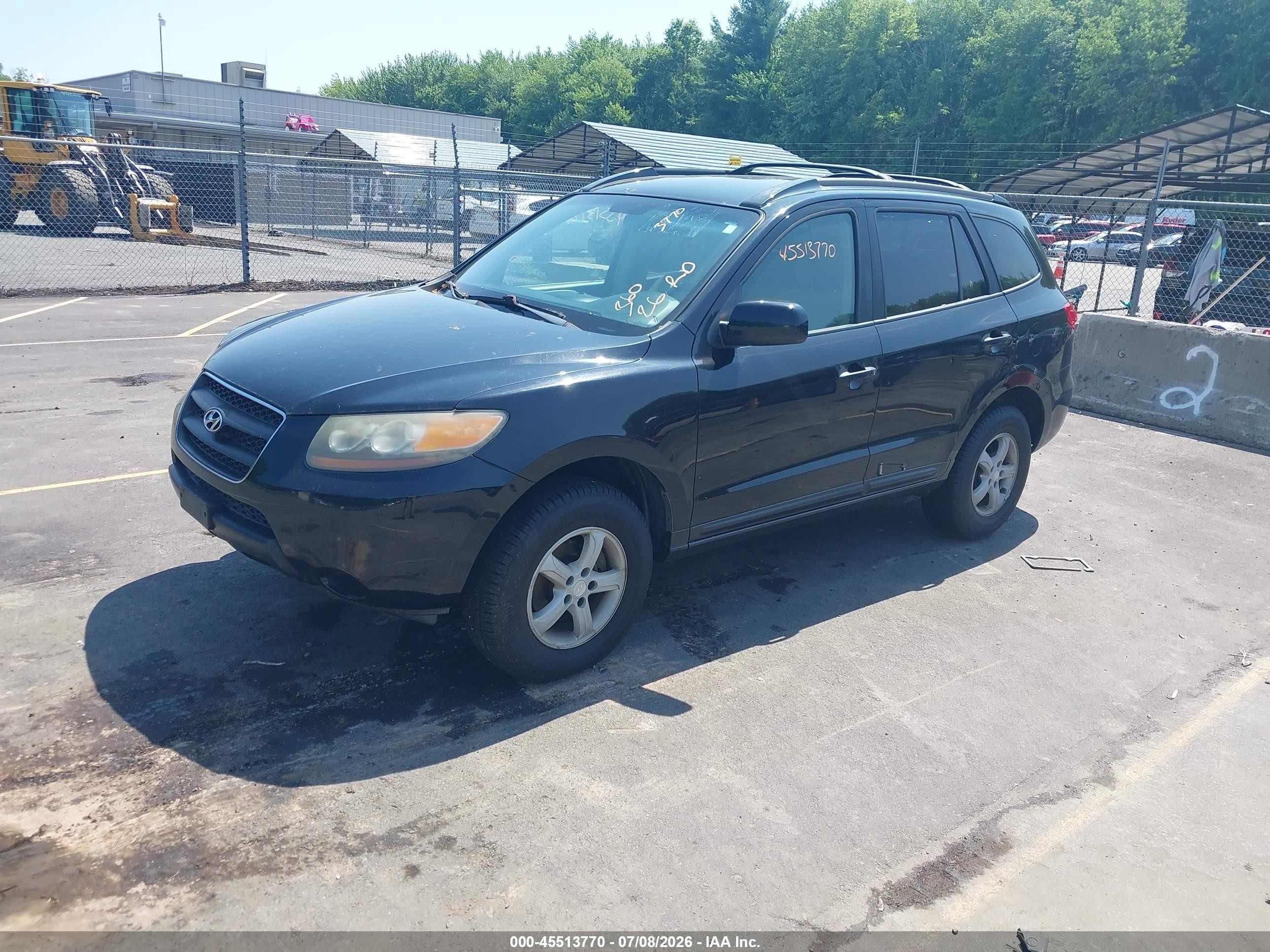 2007 Hyundai Santa Fe Gls Black vin: 5NMSG73DX7H106414