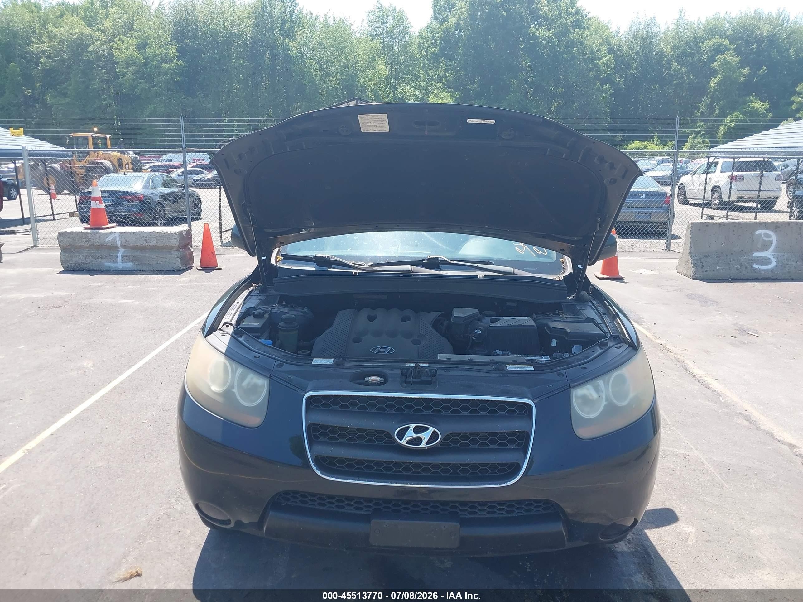 2007 Hyundai Santa Fe Gls Black vin: 5NMSG73DX7H106414