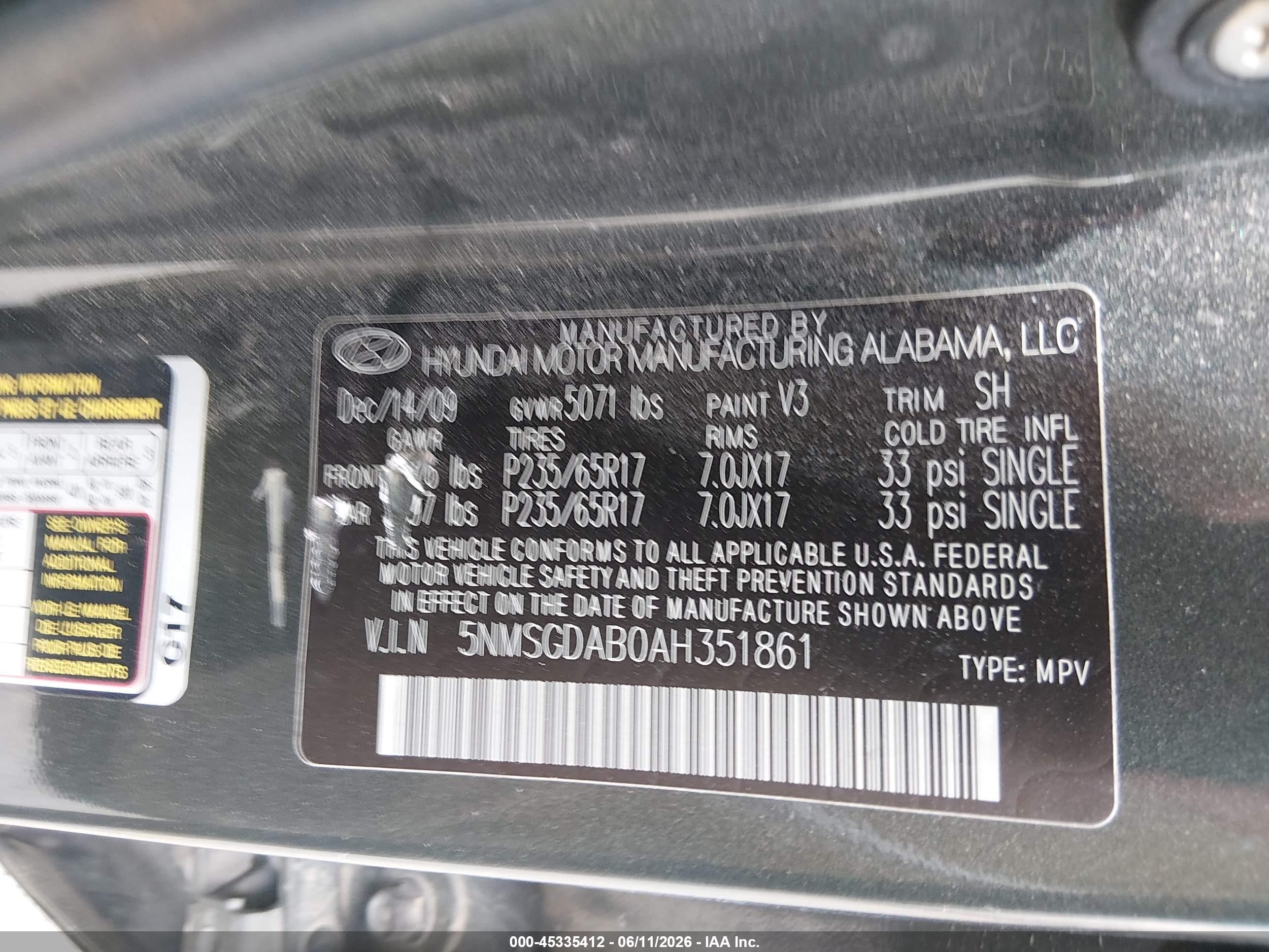2010 Hyundai Santa Fe Gls Серый vin: 5NMSGDAB0AH351861