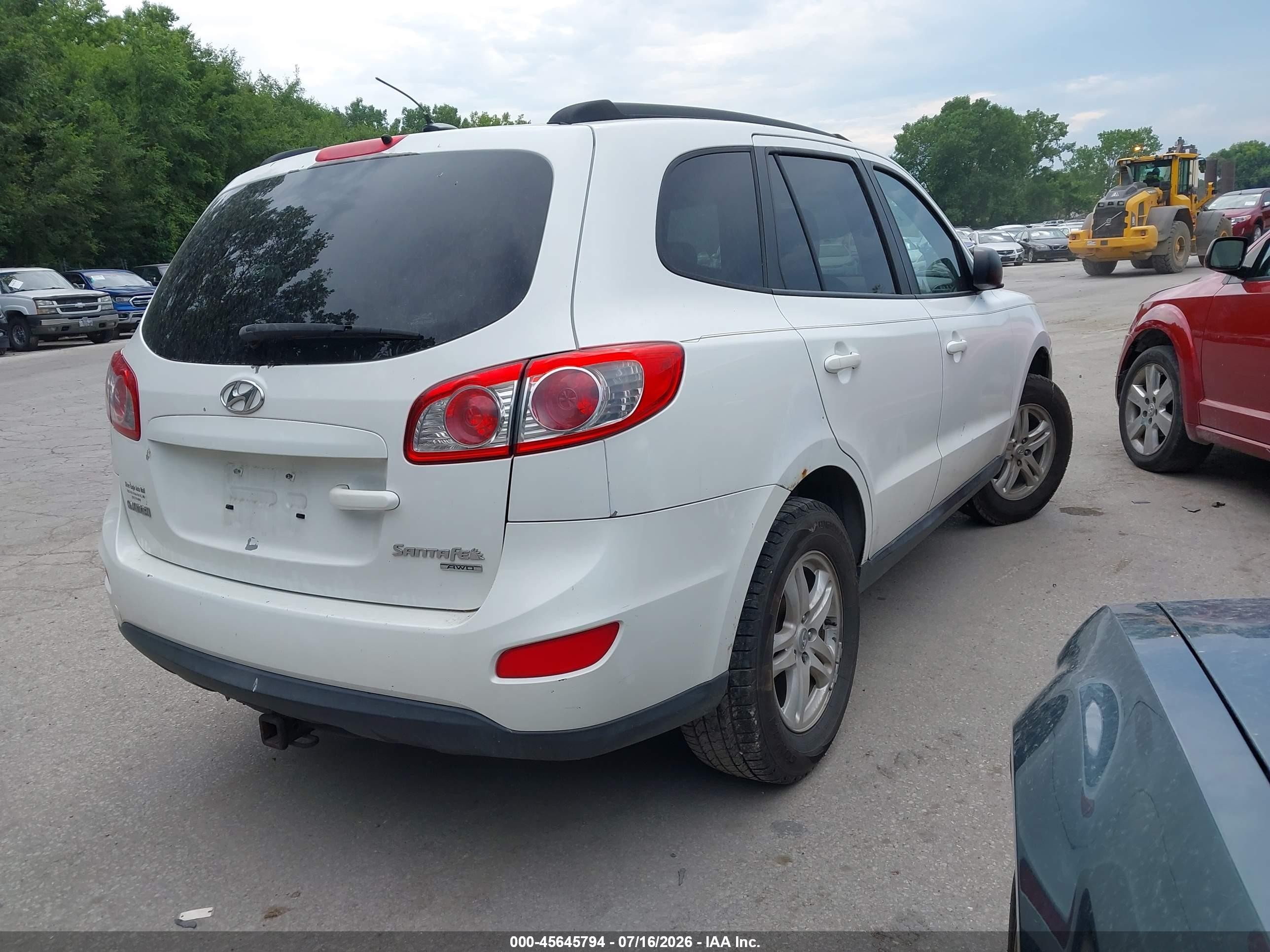 2010 Hyundai Santa Fe Gls White vin: 5NMSGDAB1AH367406
