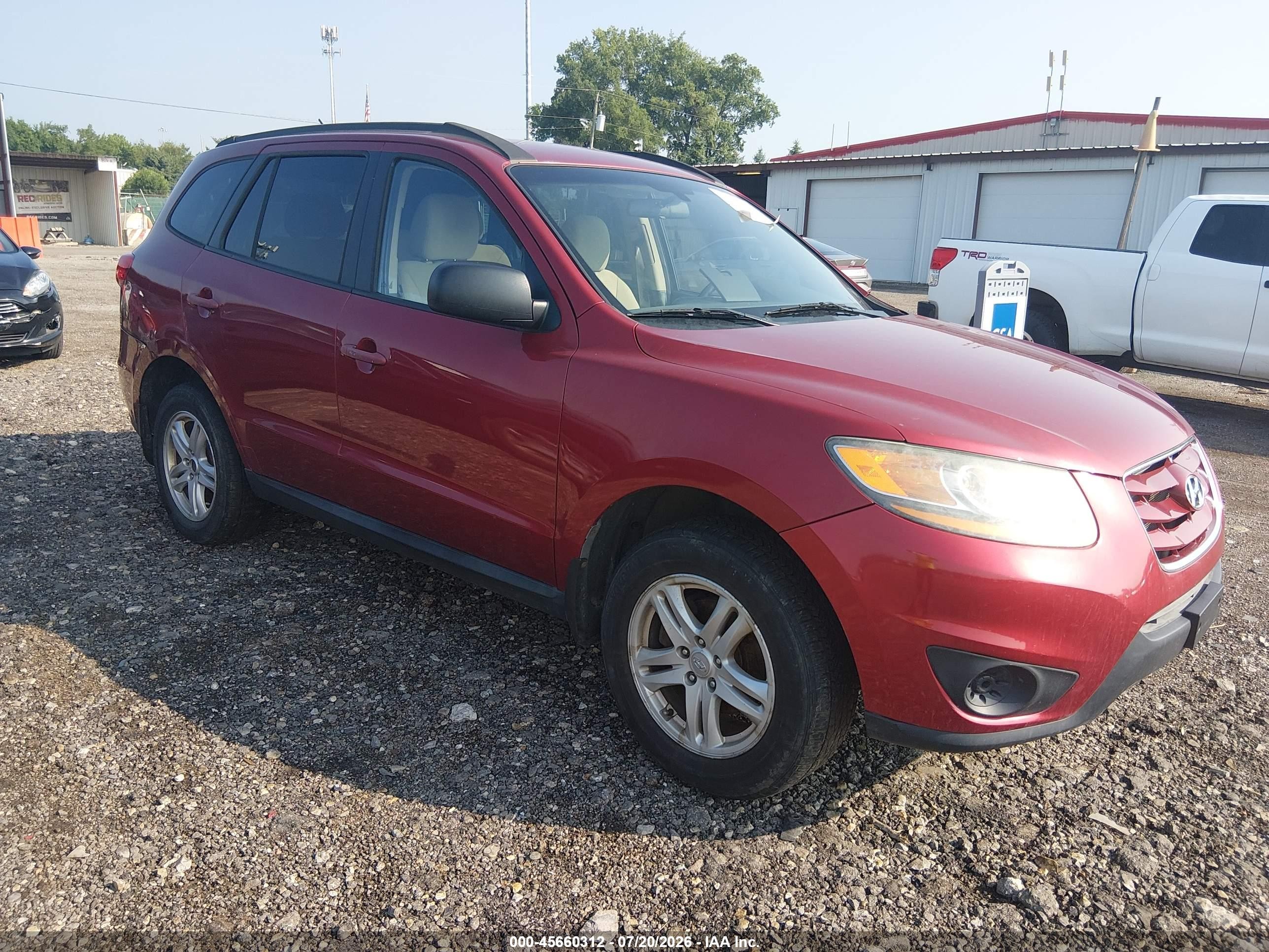 2010 Hyundai Santa Fe Gls Red vin: 5NMSGDAB1AH404261