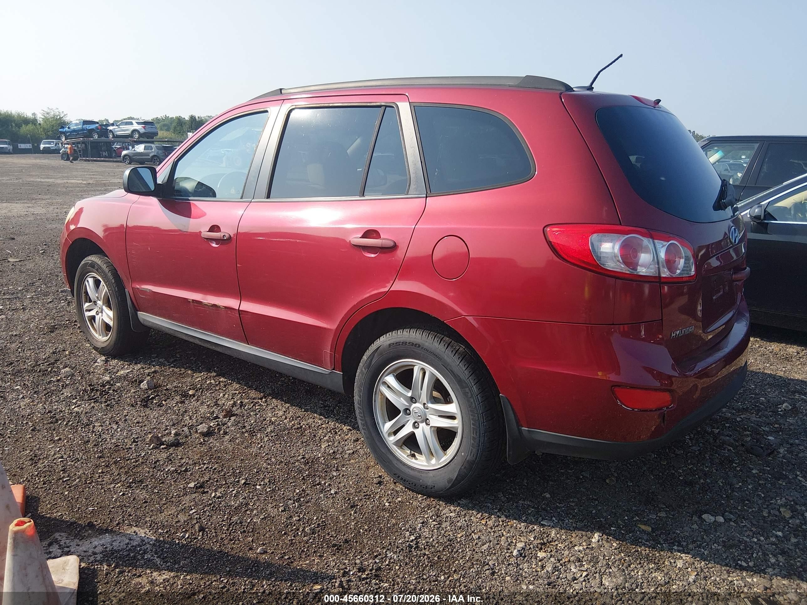 2010 Hyundai Santa Fe Gls Red vin: 5NMSGDAB1AH404261
