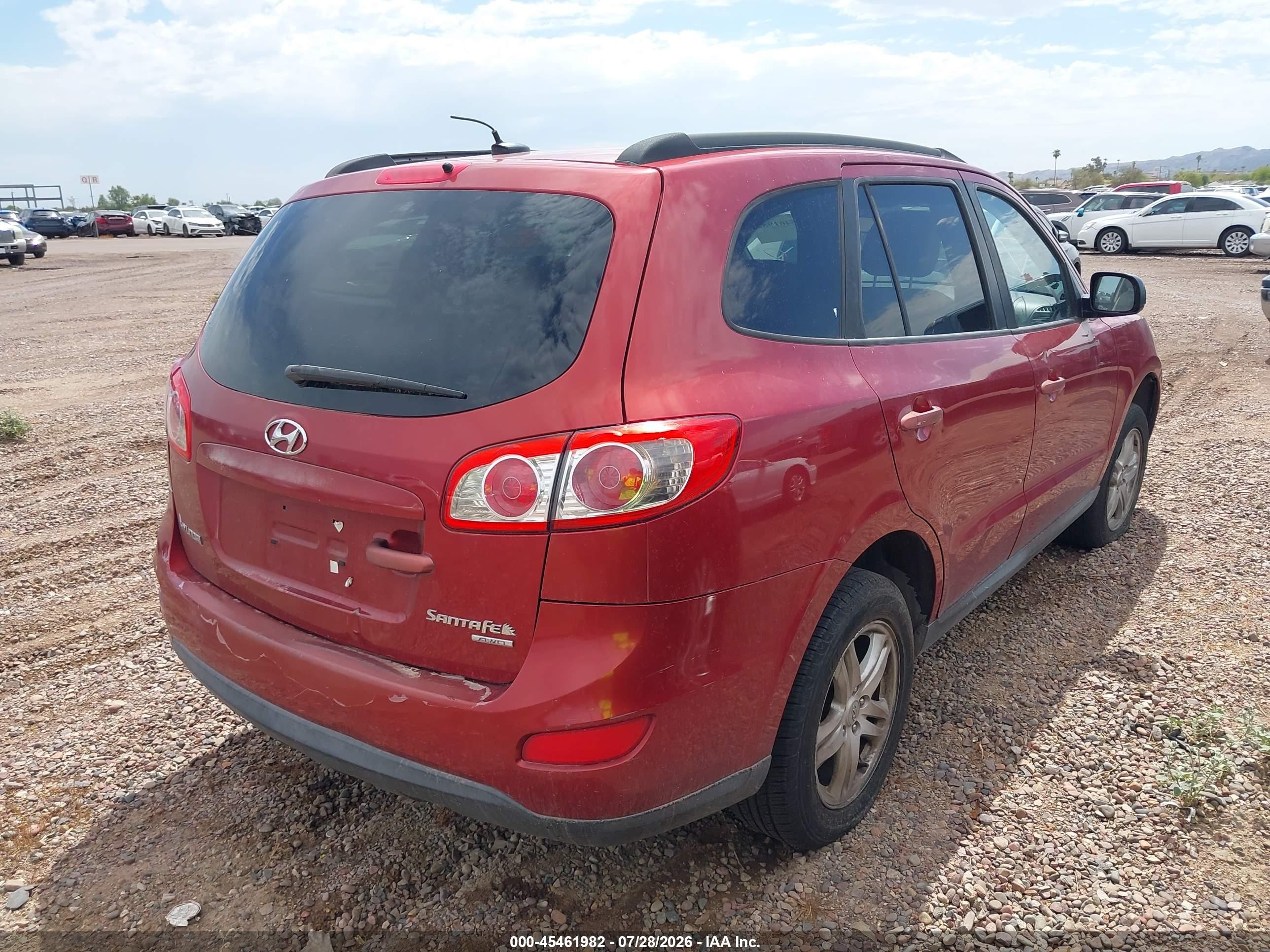 2010 Hyundai Santa Fe Gls Красный vin: 5NMSGDAB3AH377242
