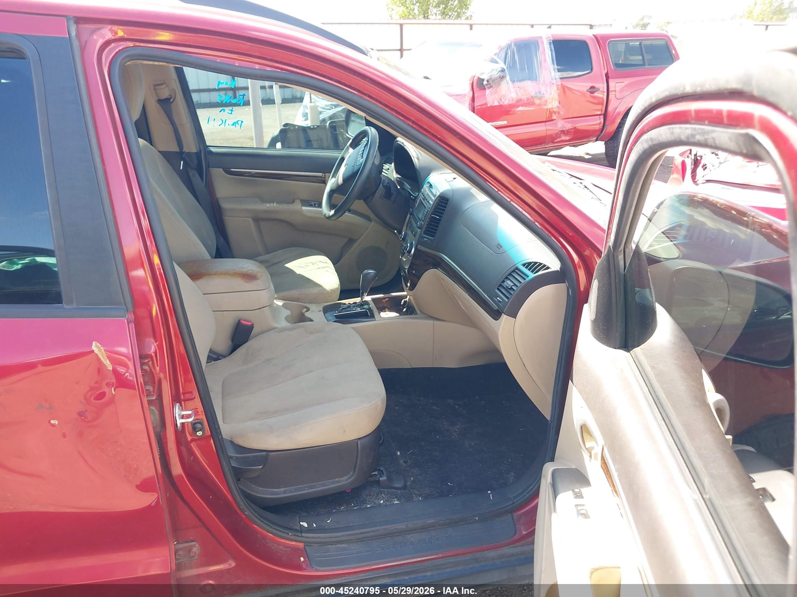 2010 Hyundai Santa Fe Gls Red vin: 5NMSGDAB5AH366341