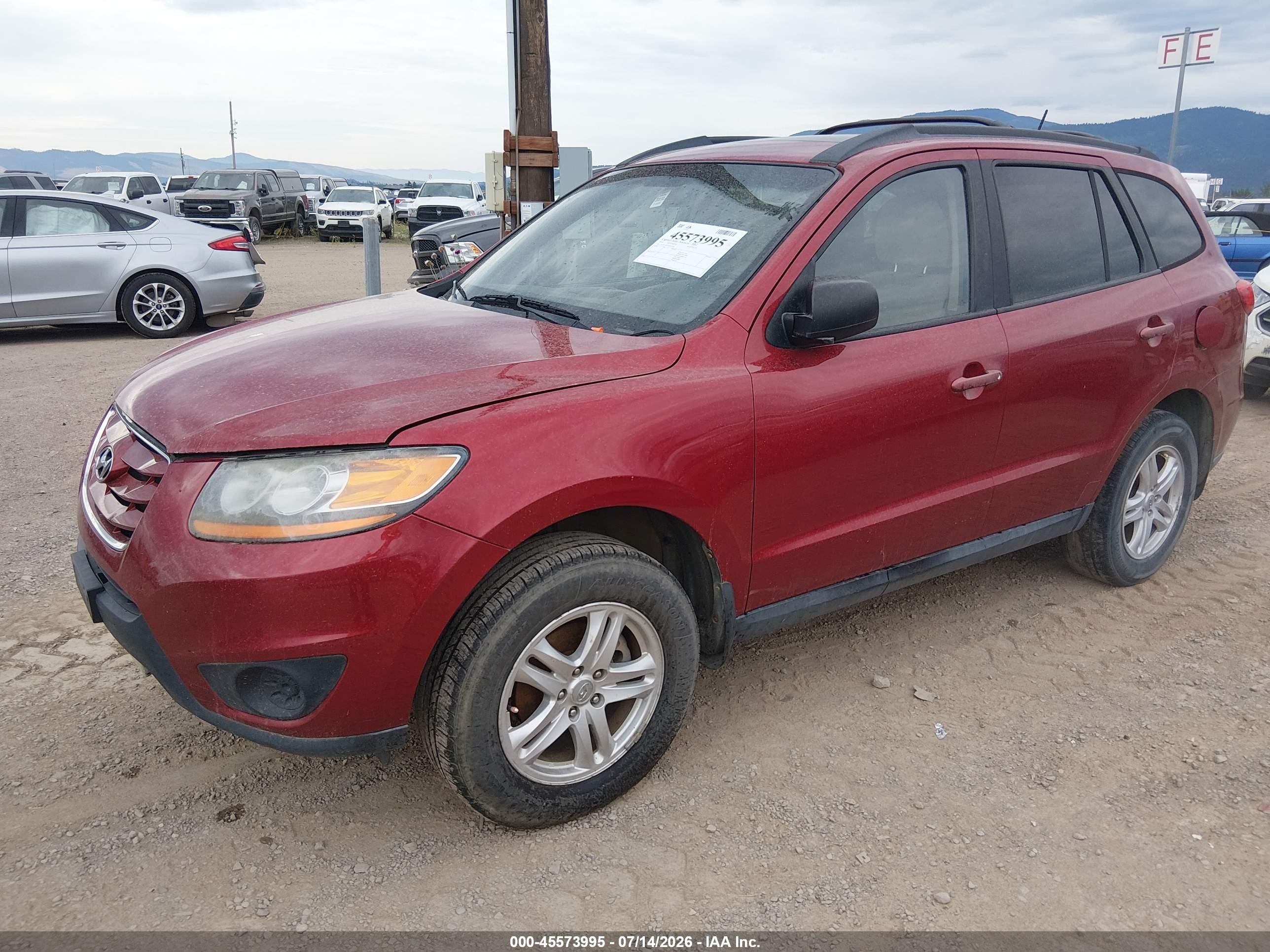 2010 Hyundai Santa Fe Gls Red vin: 5NMSGDAB6AH350777