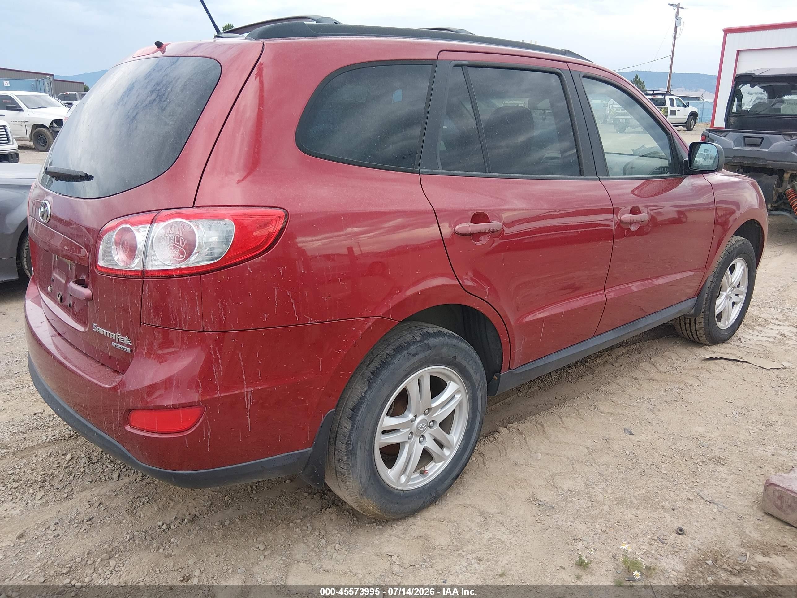 2010 Hyundai Santa Fe Gls Red vin: 5NMSGDAB6AH350777