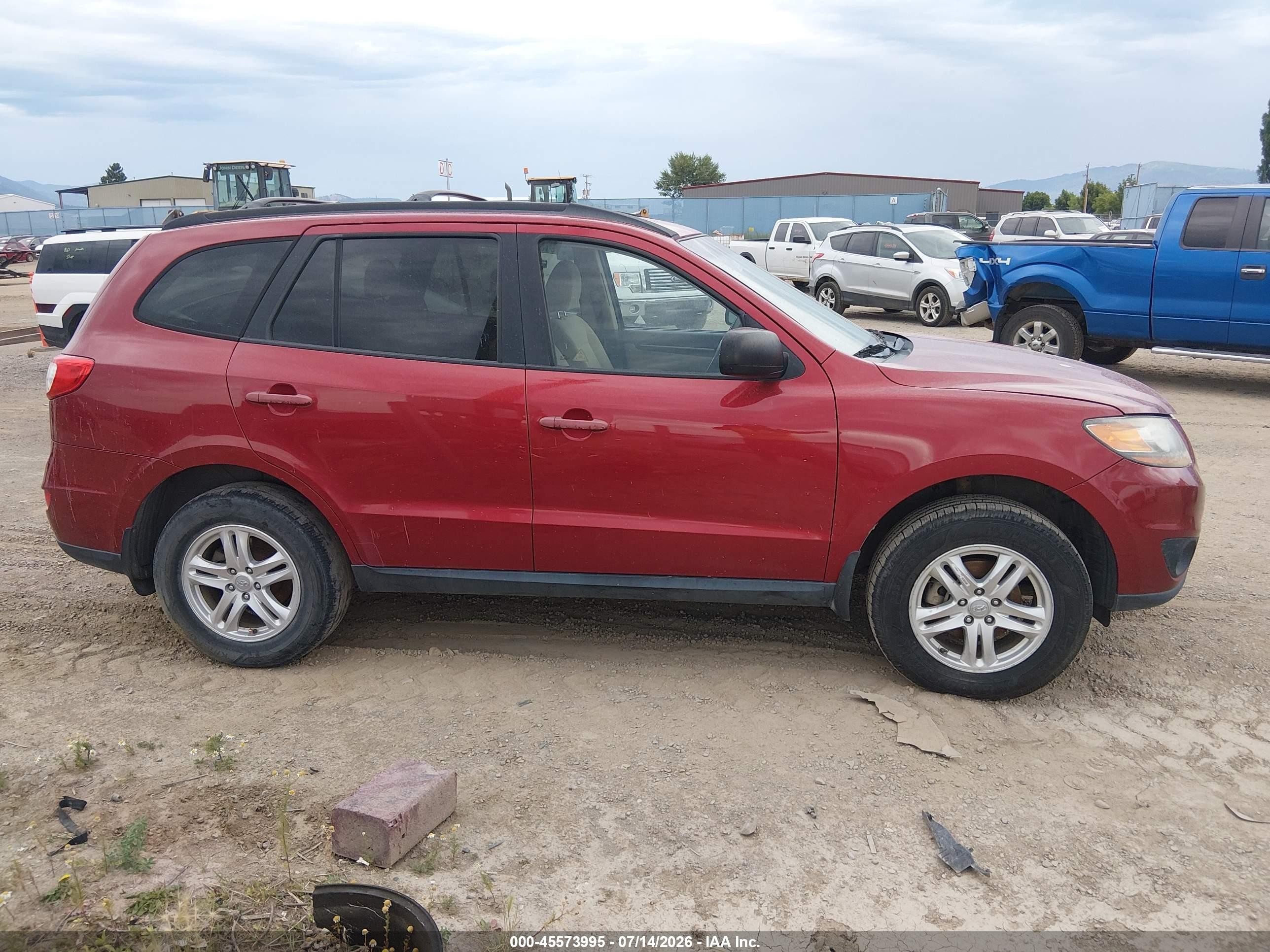 2010 Hyundai Santa Fe Gls Red vin: 5NMSGDAB6AH350777
