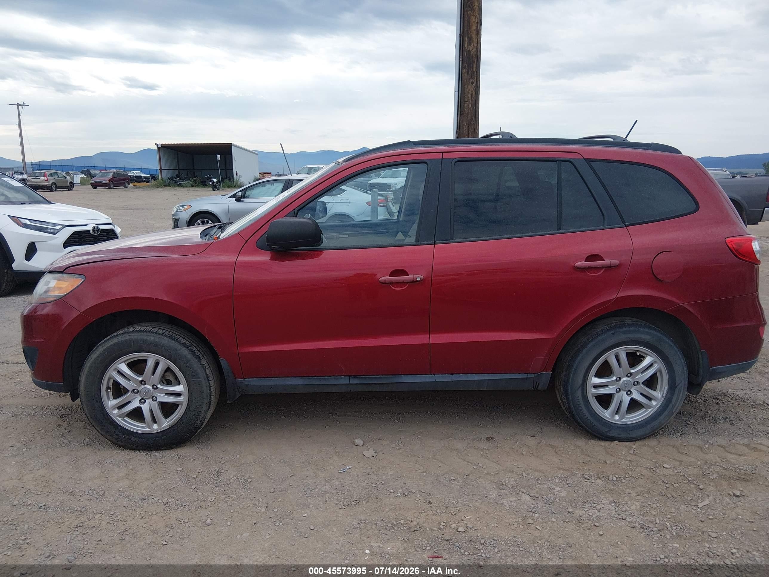 2010 Hyundai Santa Fe Gls Red vin: 5NMSGDAB6AH350777
