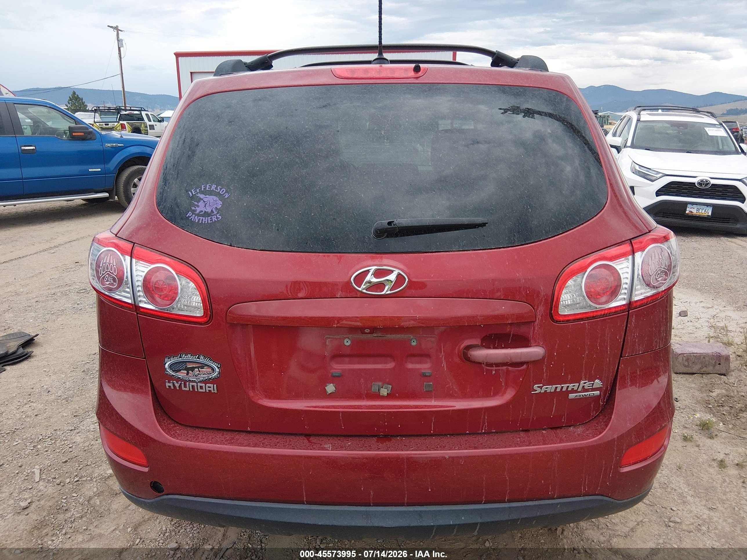 2010 Hyundai Santa Fe Gls Red vin: 5NMSGDAB6AH350777