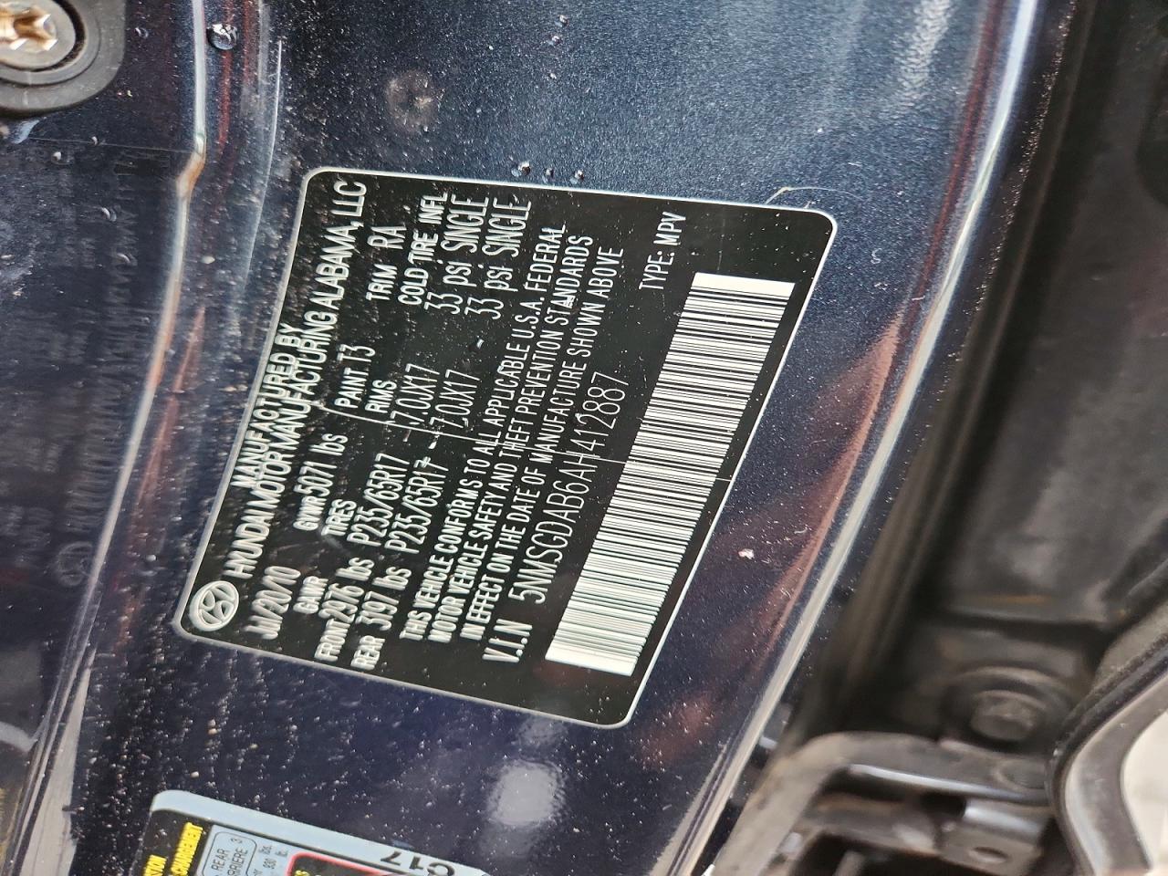 2010 Hyundai Santa Fe Gls Blue vin: 5NMSGDAB6AH412887