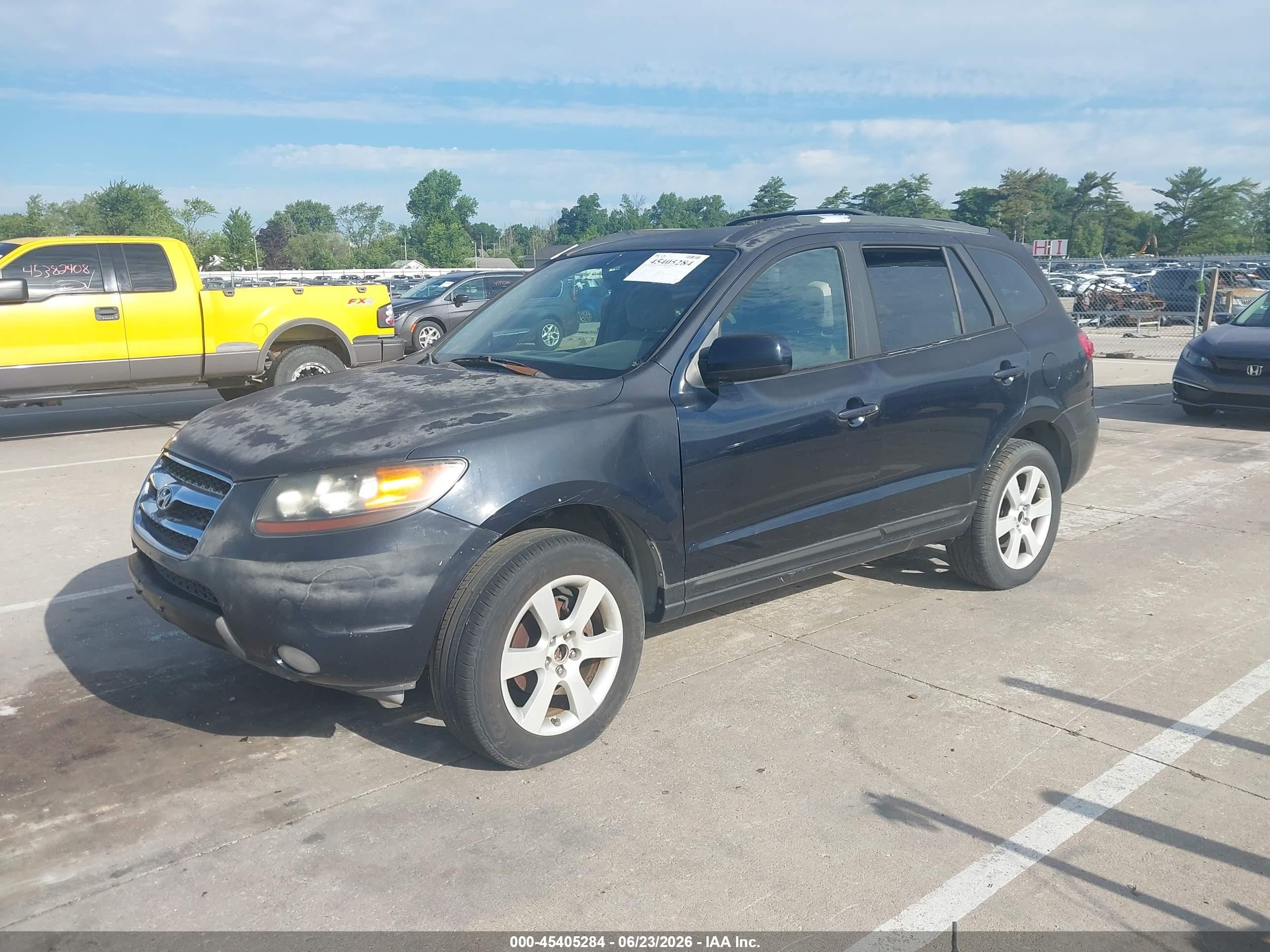 2007 Hyundai Santa Fe Limited/se Black vin: 5NMSH13E07H028146