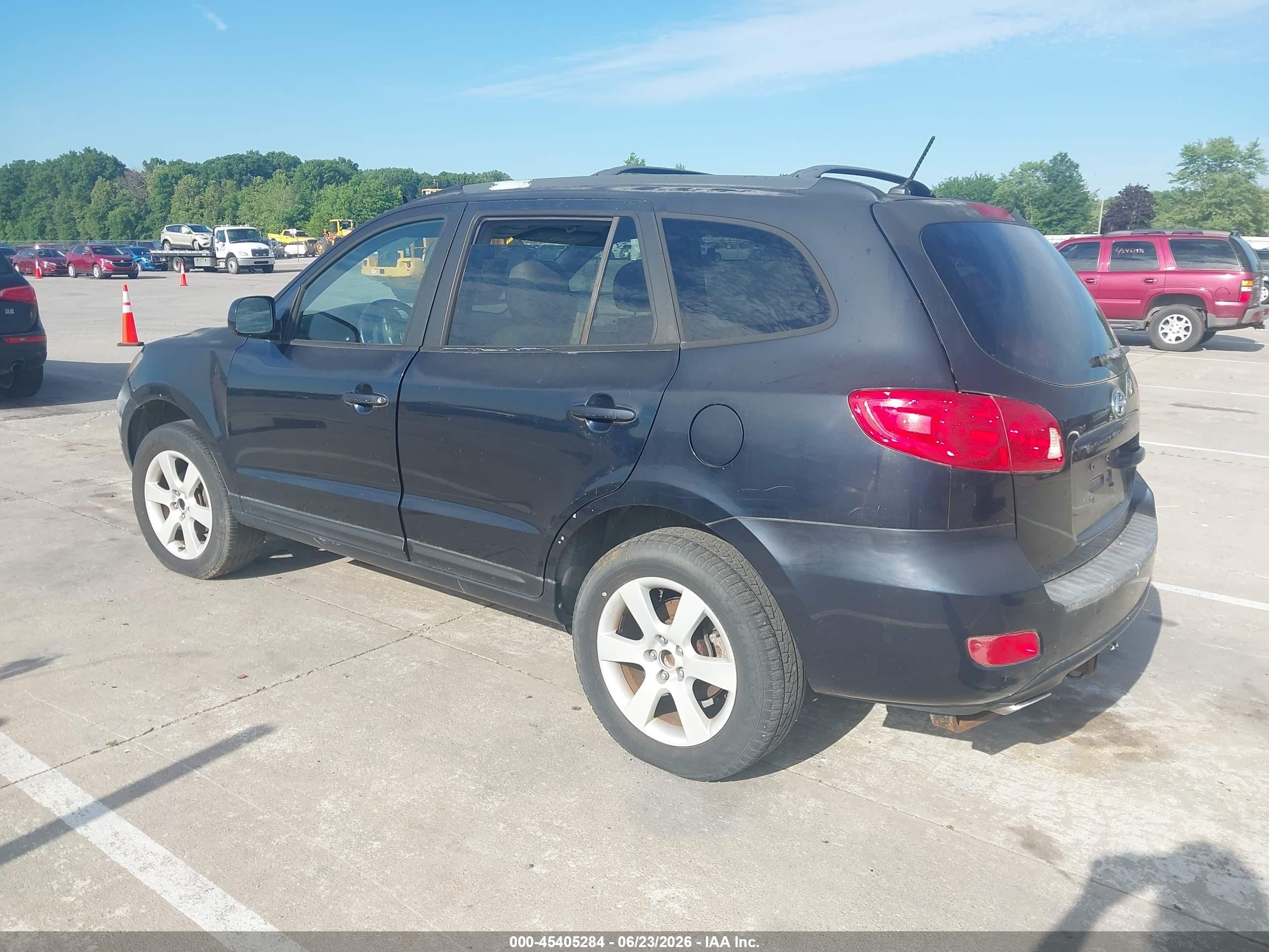 2007 Hyundai Santa Fe Limited/se Black vin: 5NMSH13E07H028146