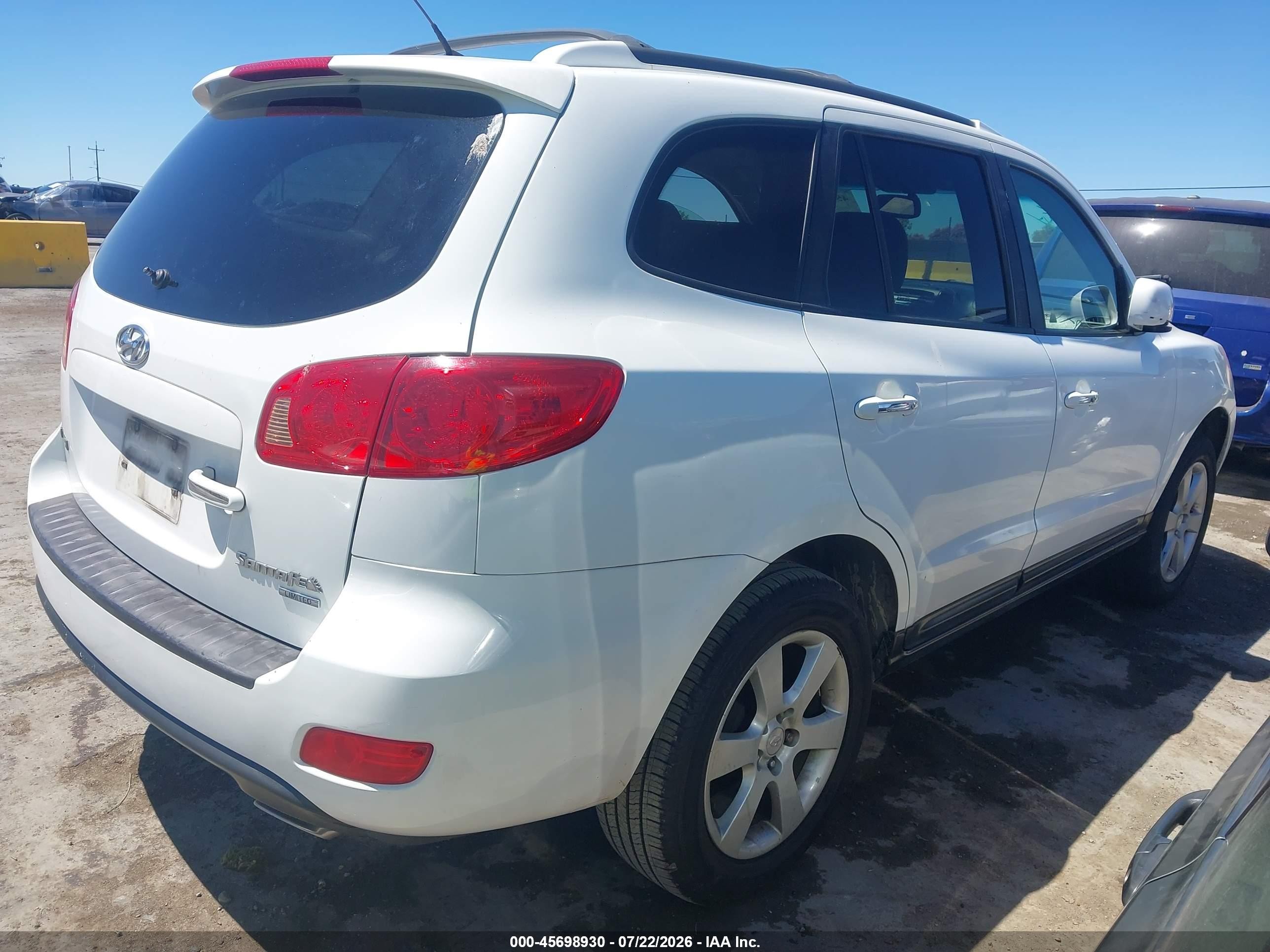 2007 Hyundai Santa Fe Limited/se Белый vin: 5NMSH13E07H030799