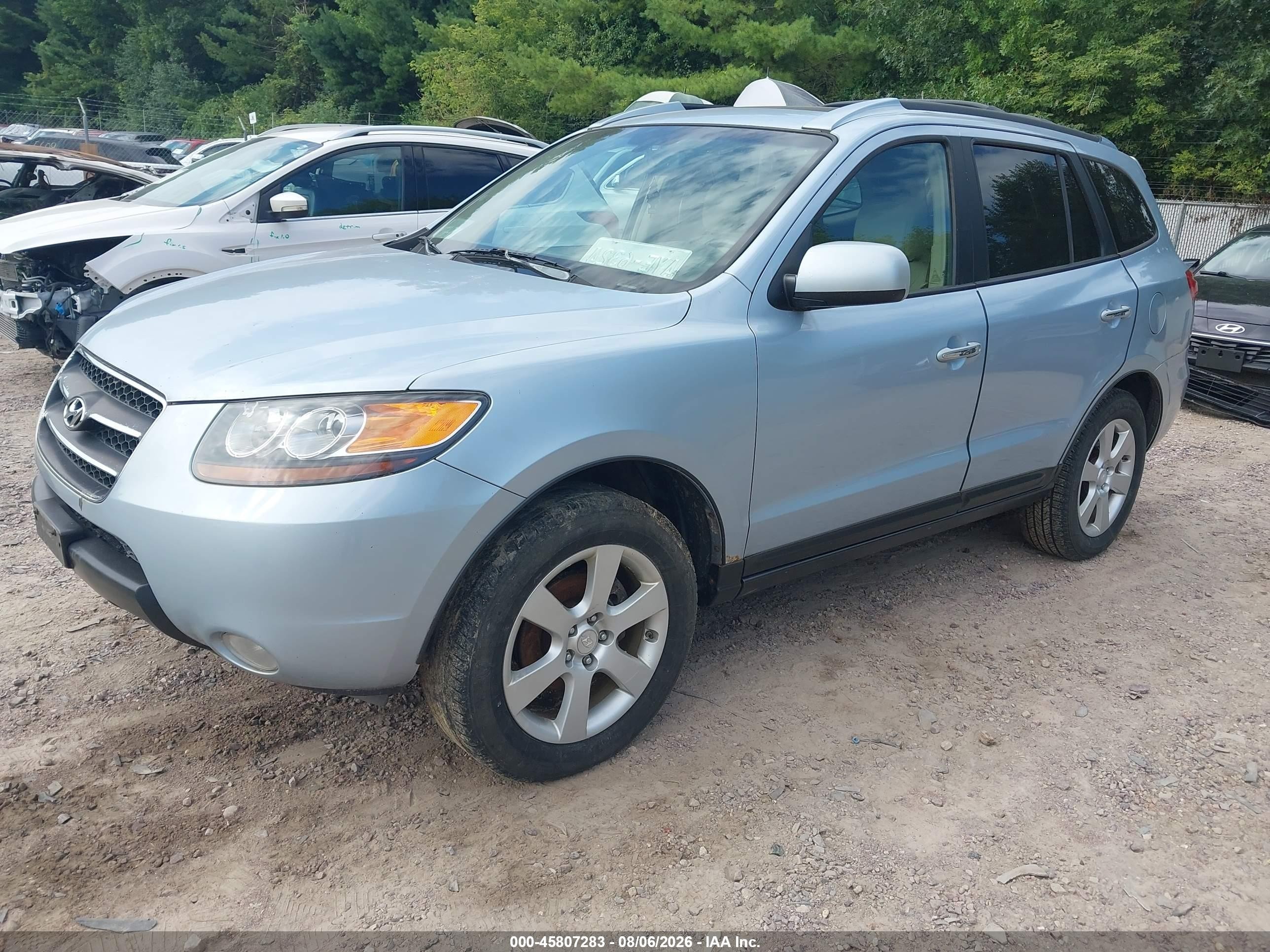 2007 Hyundai Santa Fe Limited/se Light Blue vin: 5NMSH13E07H119157