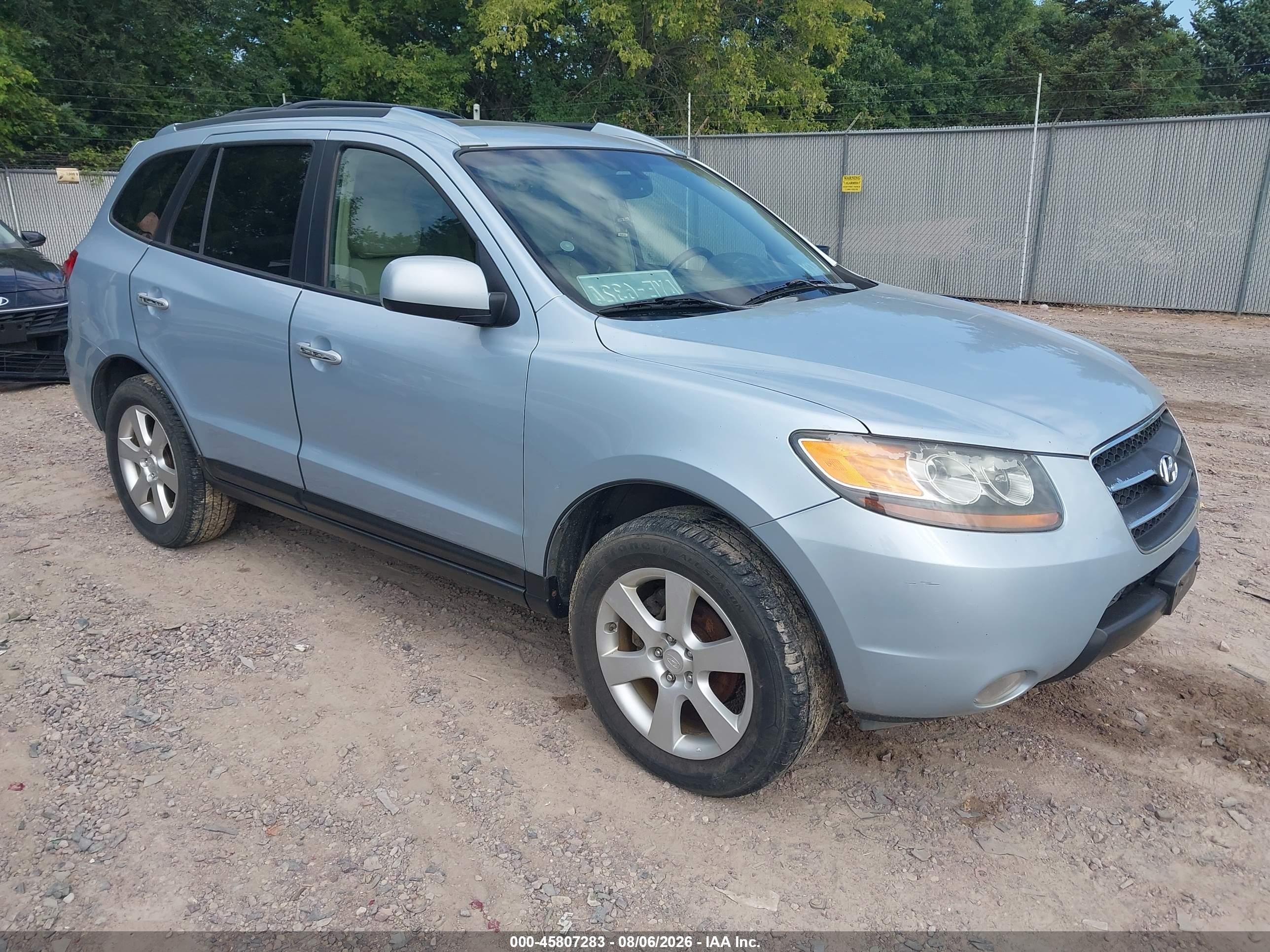 2007 Hyundai Santa Fe Limited/se Light Blue vin: 5NMSH13E07H119157