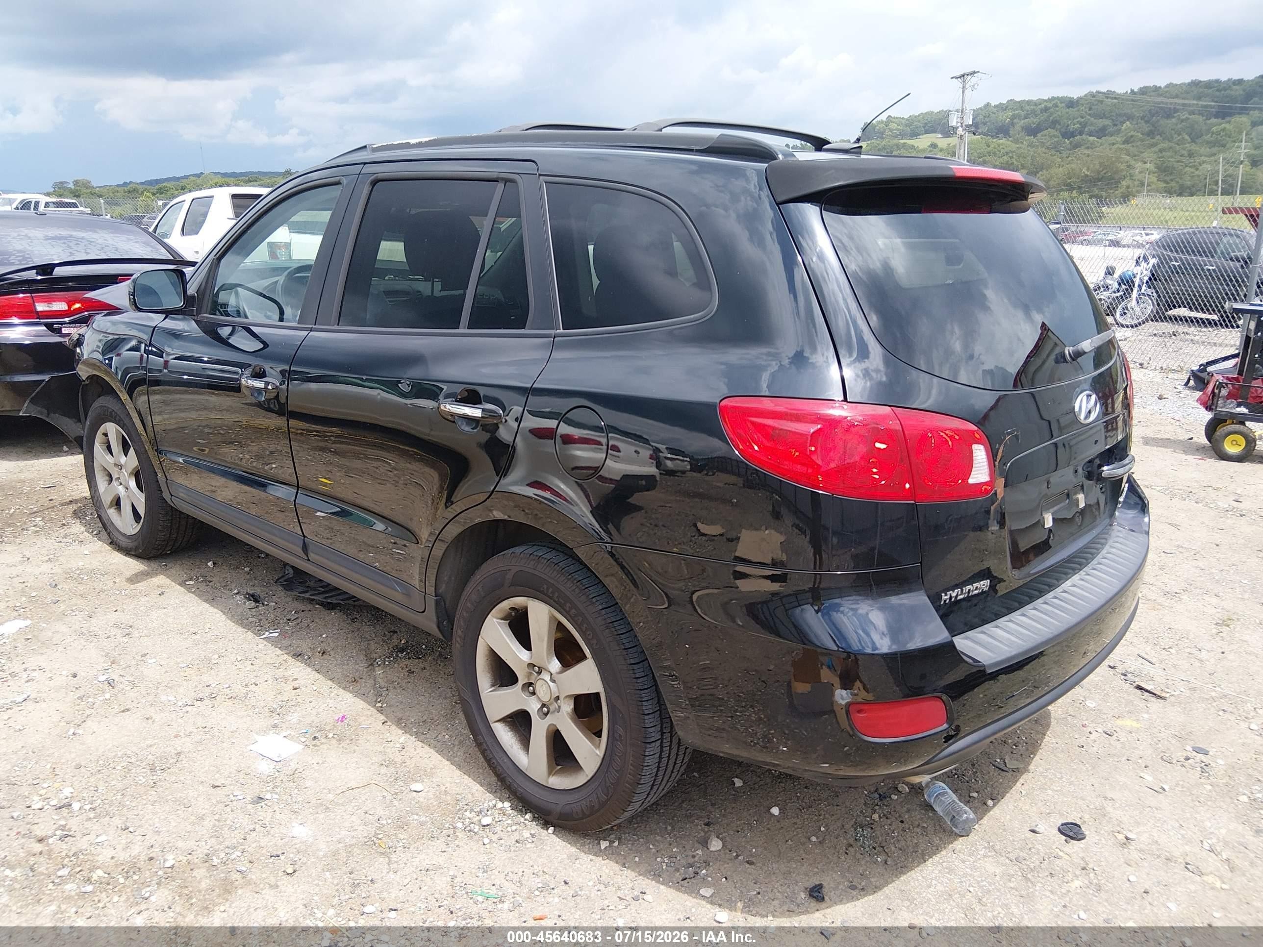 2008 Hyundai Santa Fe Limited/se Черный vin: 5NMSH13E08H178663