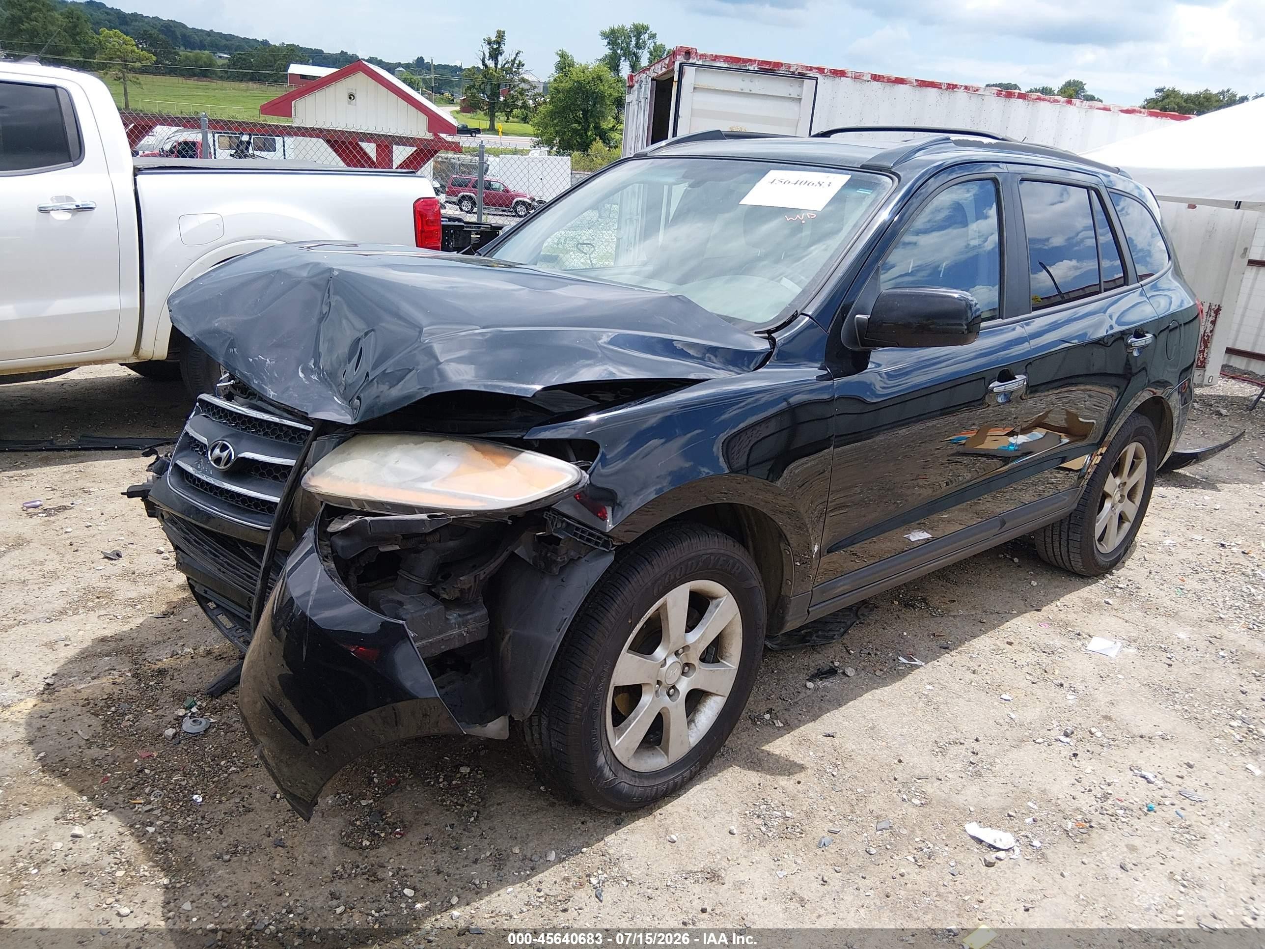 2008 Hyundai Santa Fe Limited/se Черный vin: 5NMSH13E08H178663