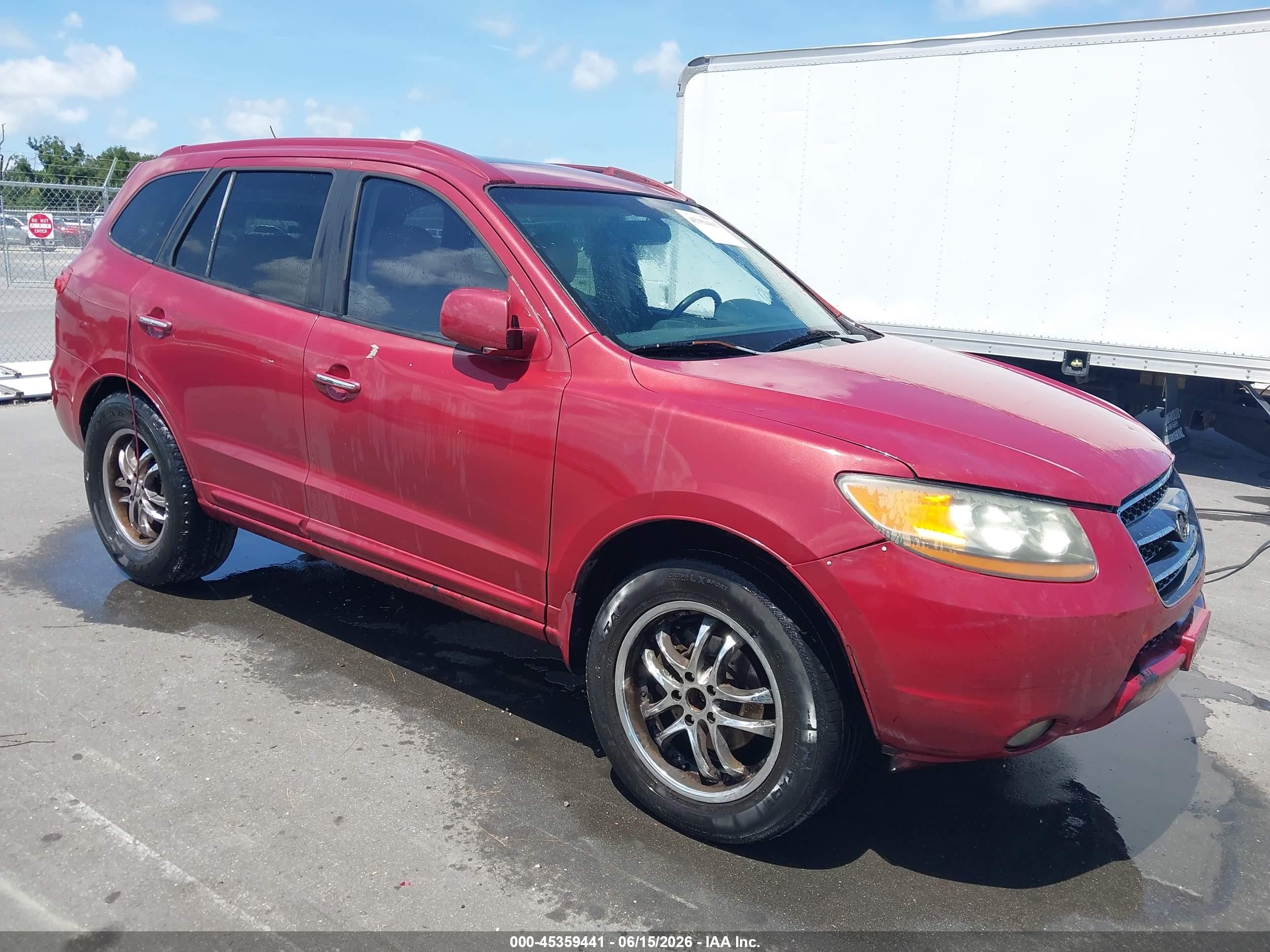 2008 Hyundai Santa Fe Limited/se Red vin: 5NMSH13E08H206574