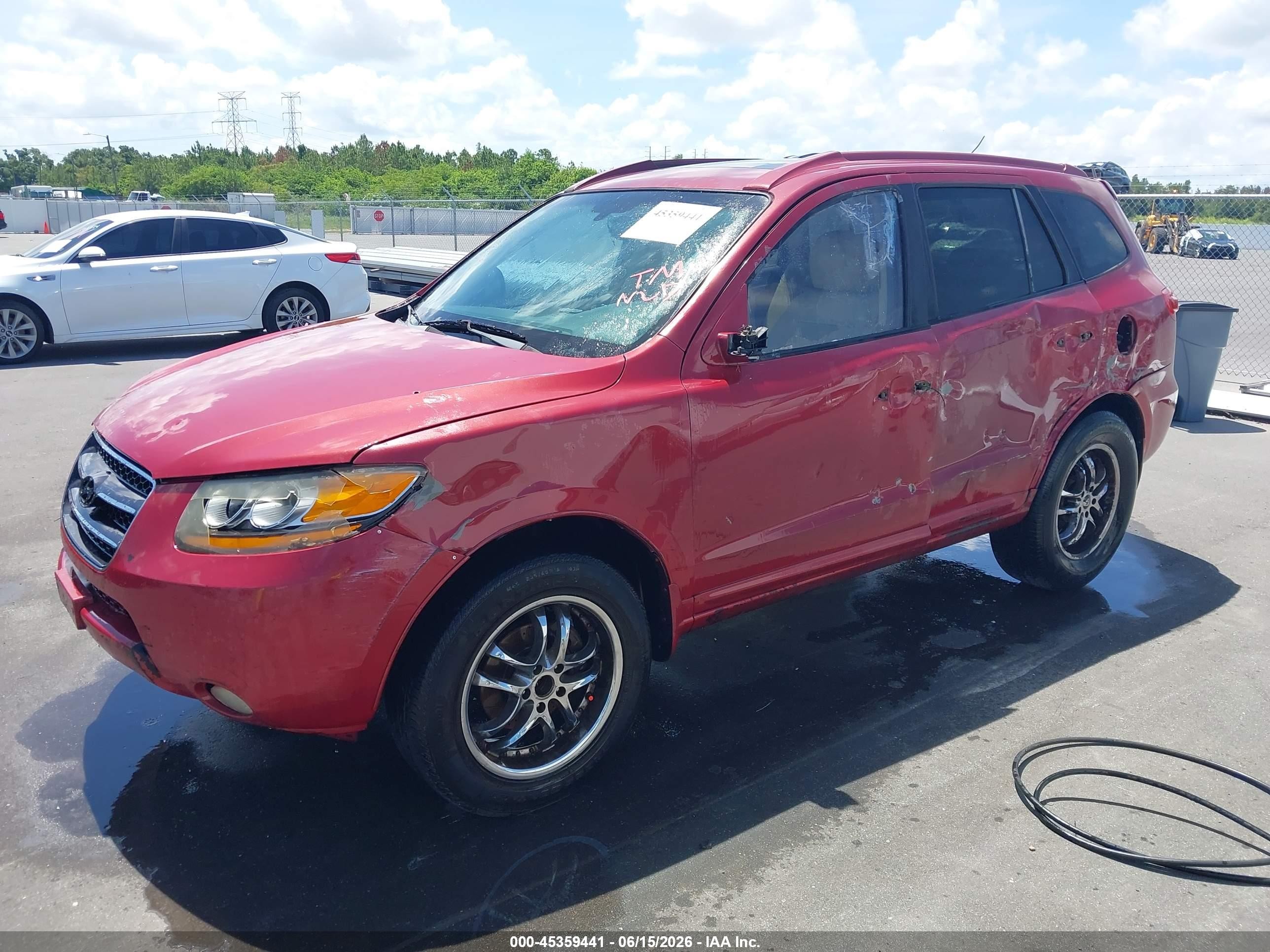 2008 Hyundai Santa Fe Limited/se Red vin: 5NMSH13E08H206574