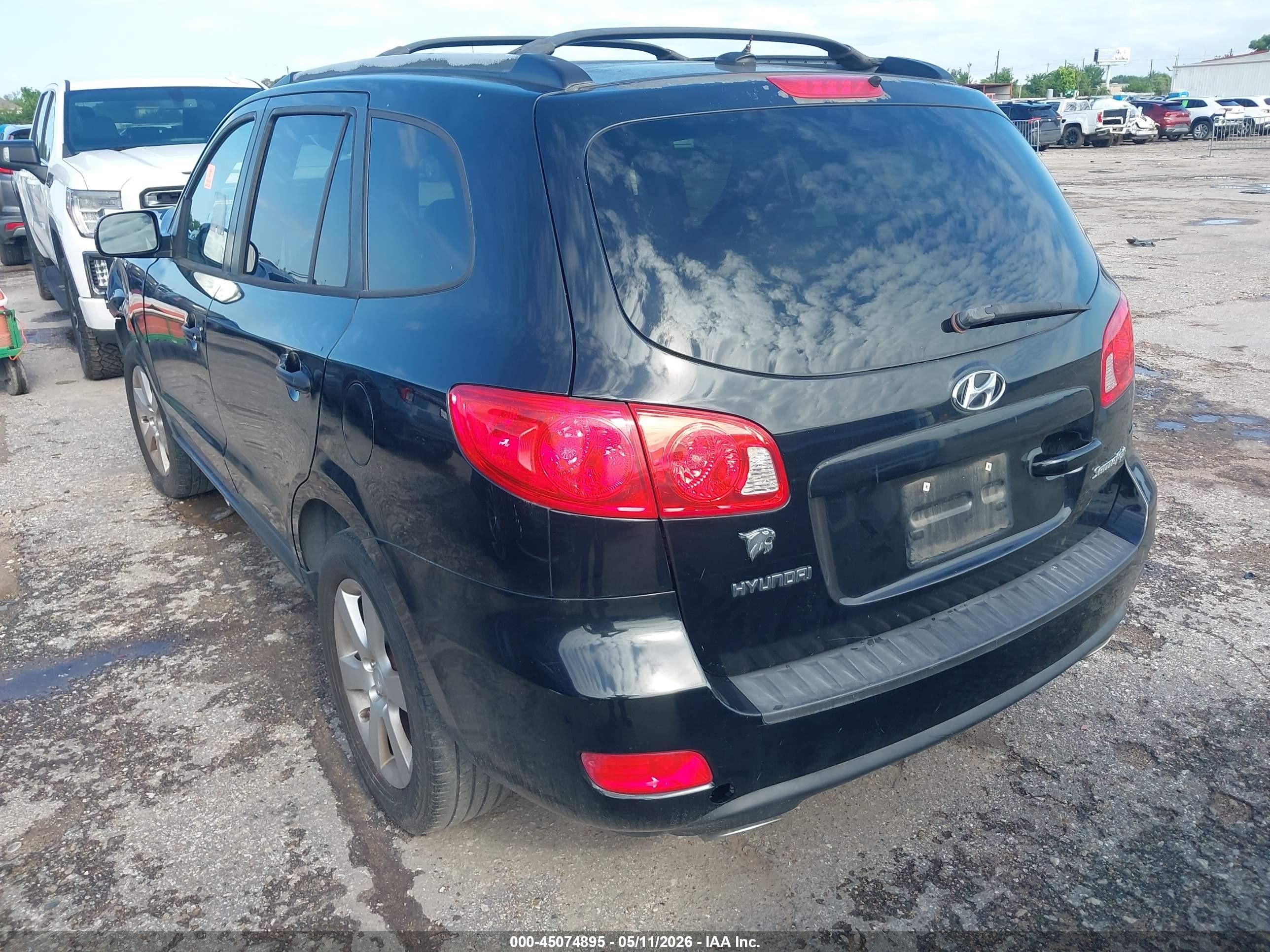 2008 Hyundai Santa Fe Limited/se Black vin: 5NMSH13E08H208034