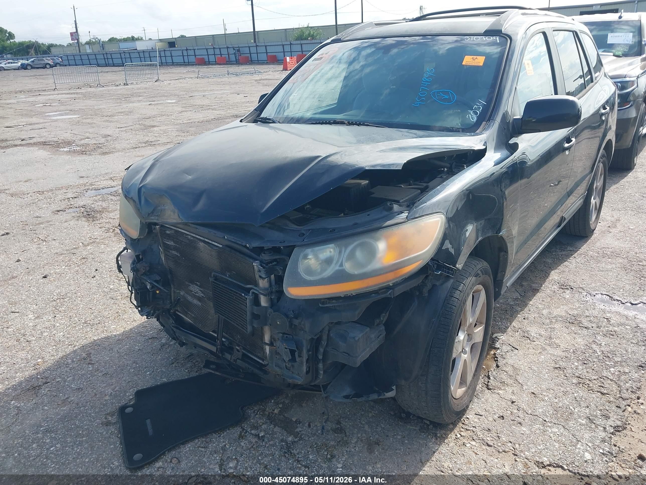 2008 Hyundai Santa Fe Limited/se Black vin: 5NMSH13E08H208034