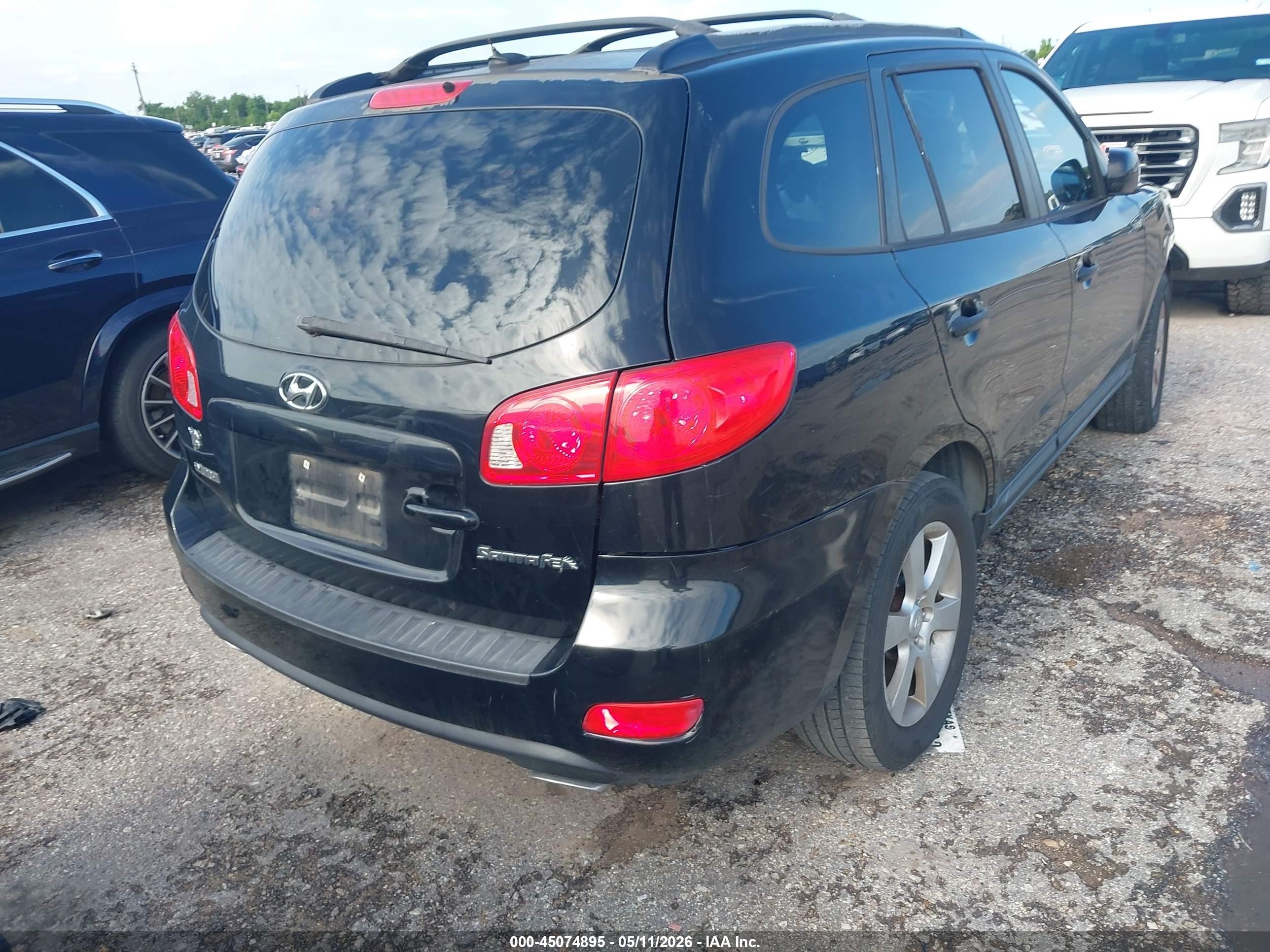 2008 Hyundai Santa Fe Limited/se Black vin: 5NMSH13E08H208034