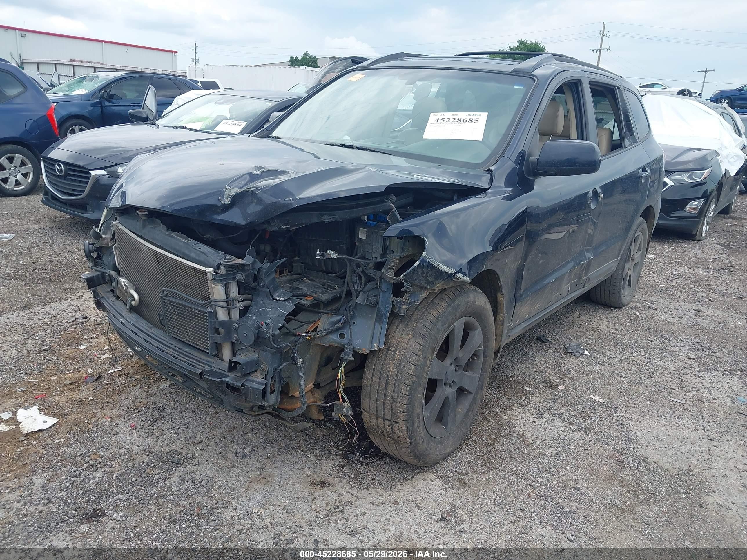 2008 Hyundai Santa Fe Limited/se Blue vin: 5NMSH13E08H211239