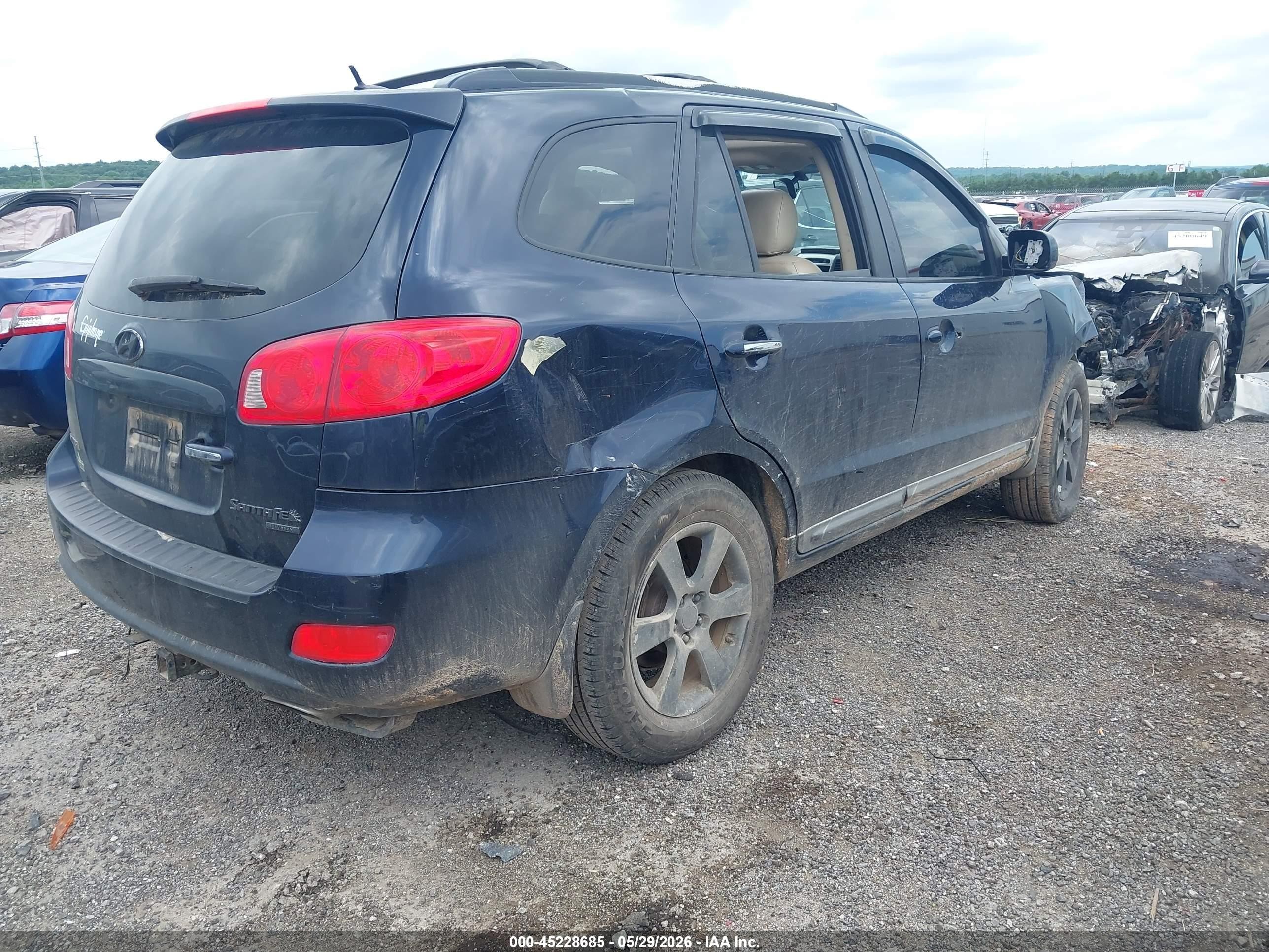 2008 Hyundai Santa Fe Limited/se Blue vin: 5NMSH13E08H211239
