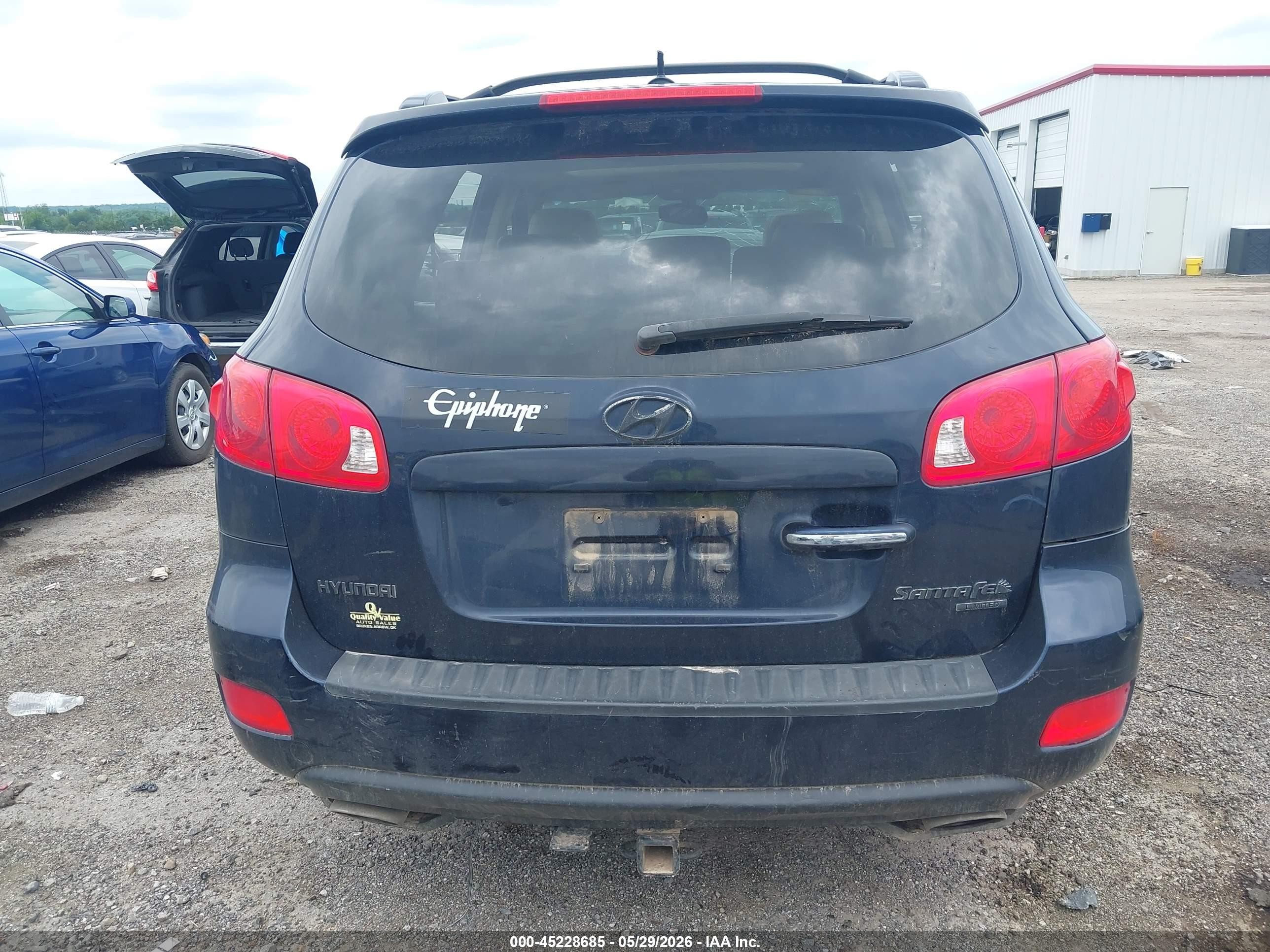 2008 Hyundai Santa Fe Limited/se Blue vin: 5NMSH13E08H211239