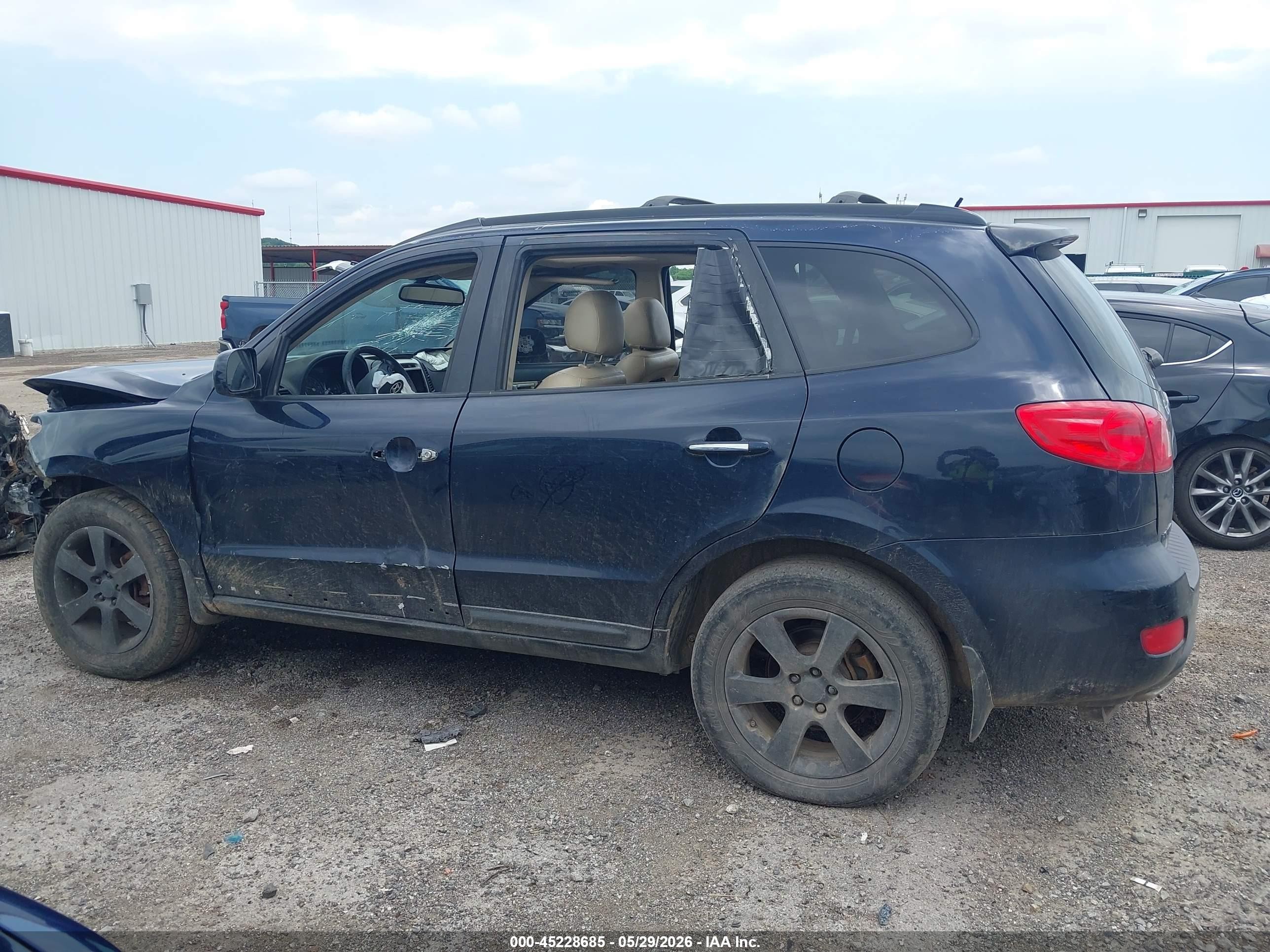 2008 Hyundai Santa Fe Limited/se Blue vin: 5NMSH13E08H211239