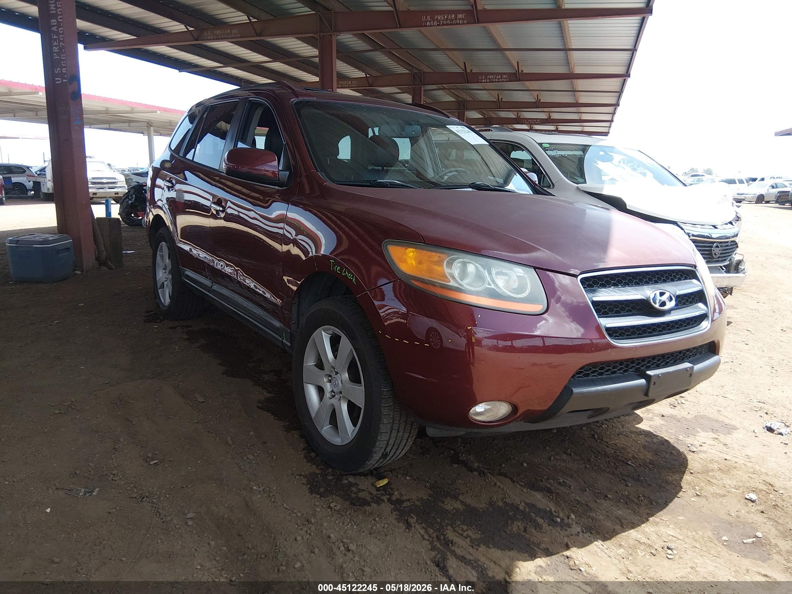 2009 Hyundai Santa Fe Limited Maroon vin: 5NMSH13E09H240192