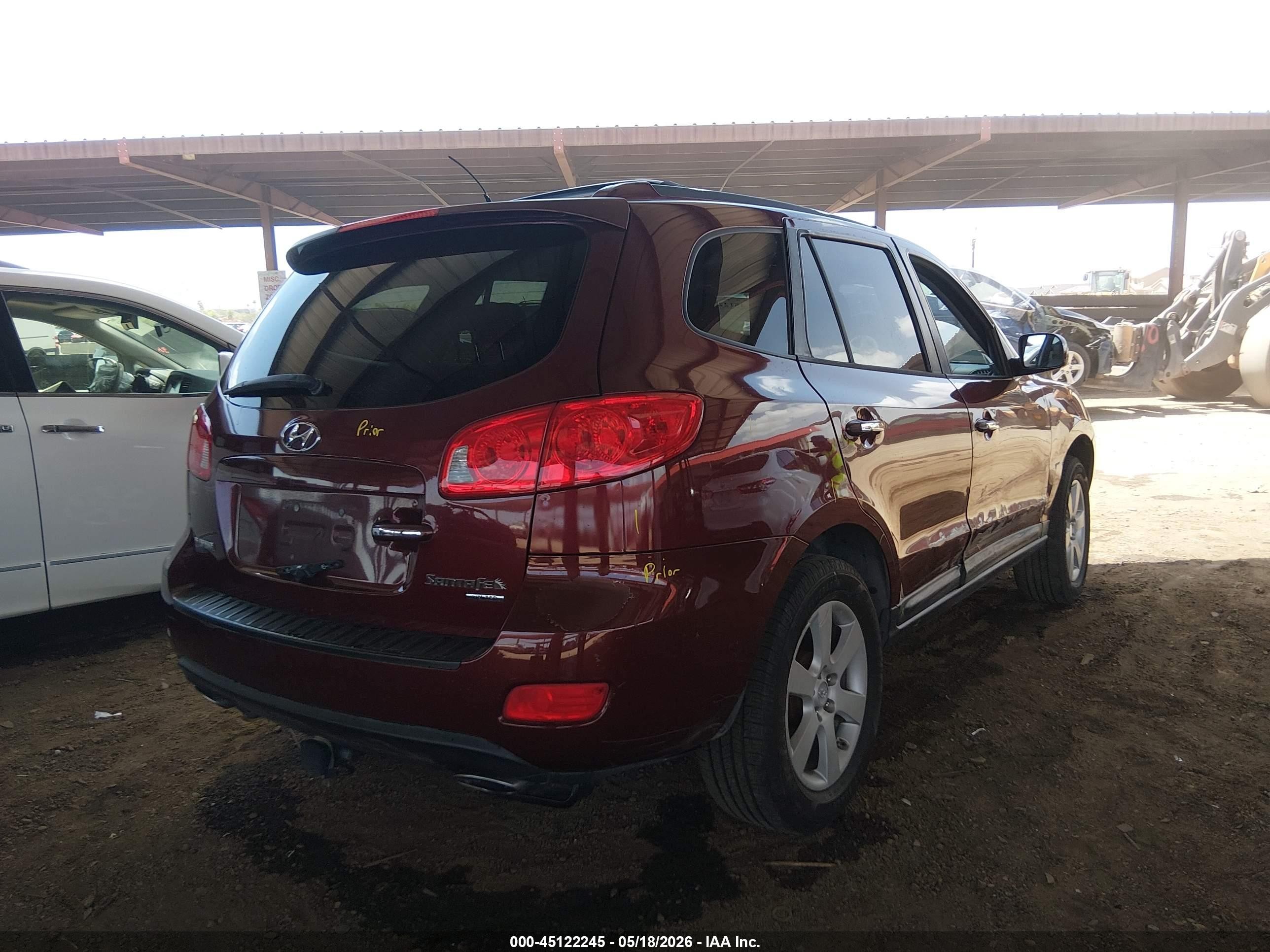 2009 Hyundai Santa Fe Limited Maroon vin: 5NMSH13E09H240192