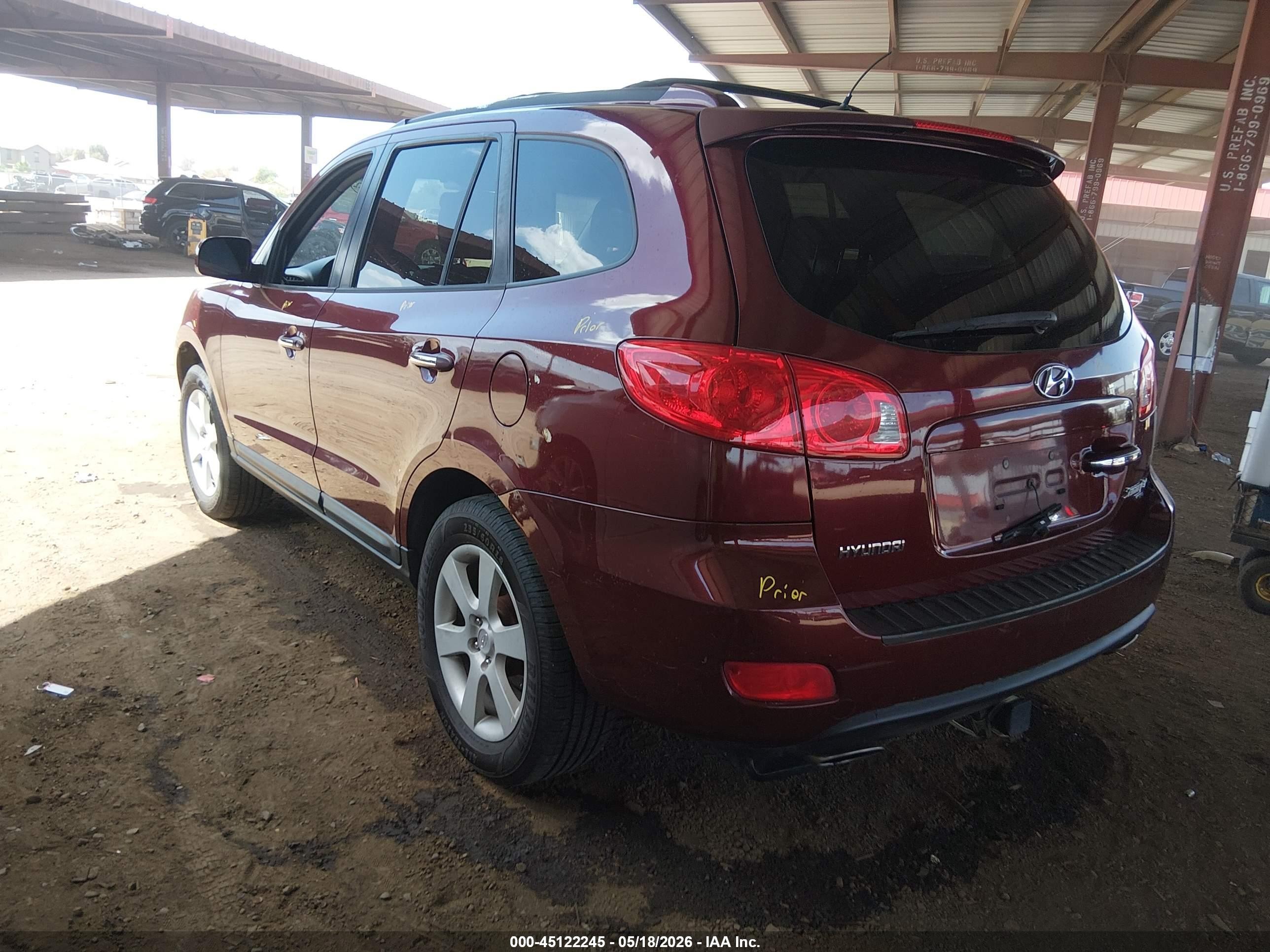 2009 Hyundai Santa Fe Limited Maroon vin: 5NMSH13E09H240192