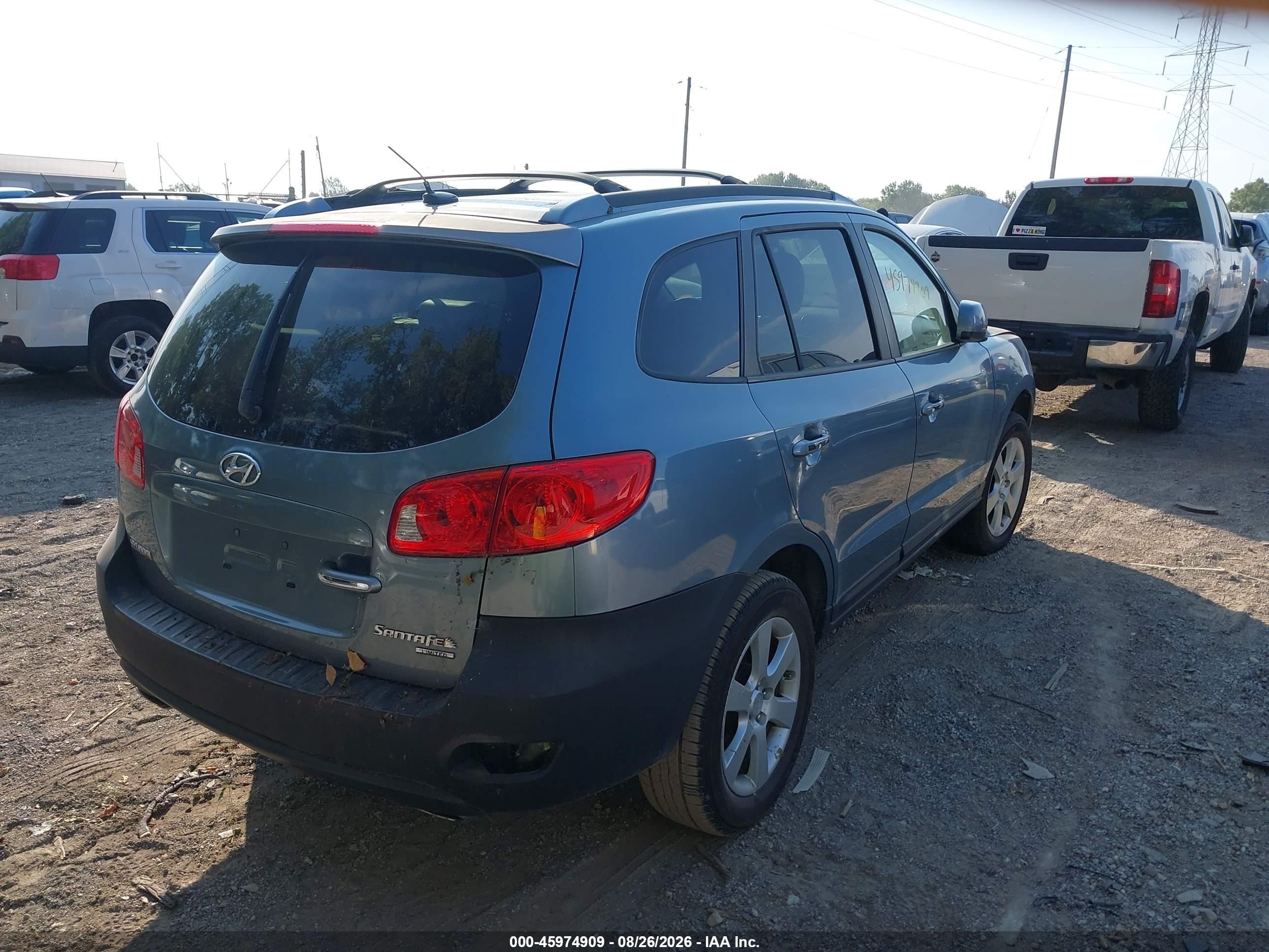 2009 Hyundai Santa Fe Limited Синий vin: 5NMSH13E09H248857
