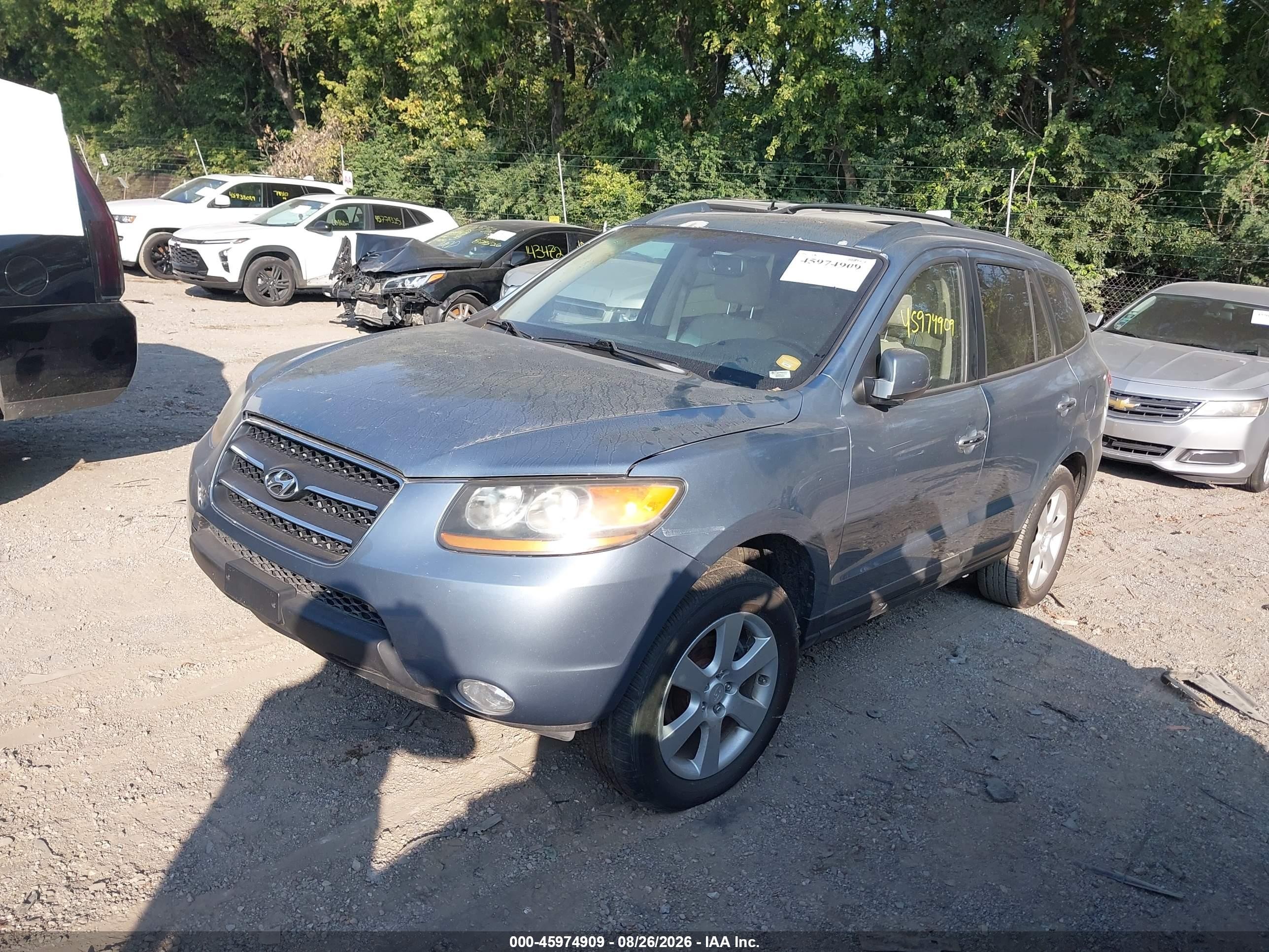 2009 Hyundai Santa Fe Limited Синий vin: 5NMSH13E09H248857