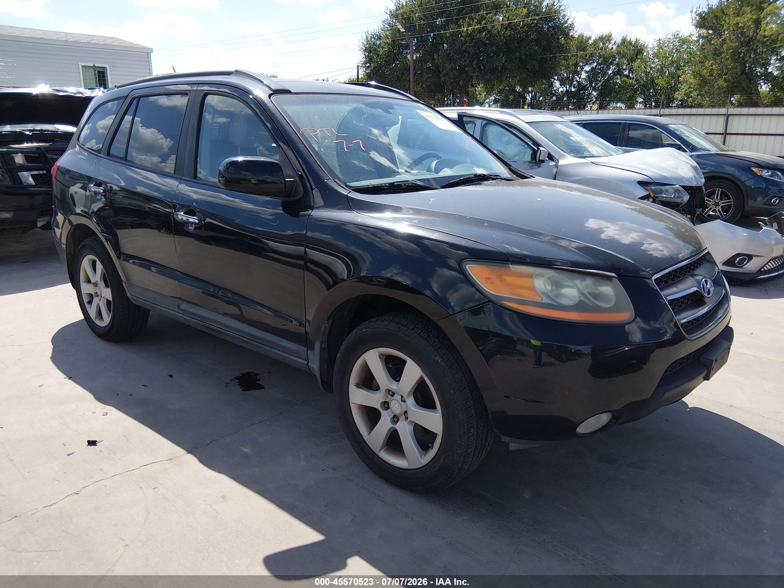 2009 Hyundai Santa Fe Limited Black vin: 5NMSH13E09H320124