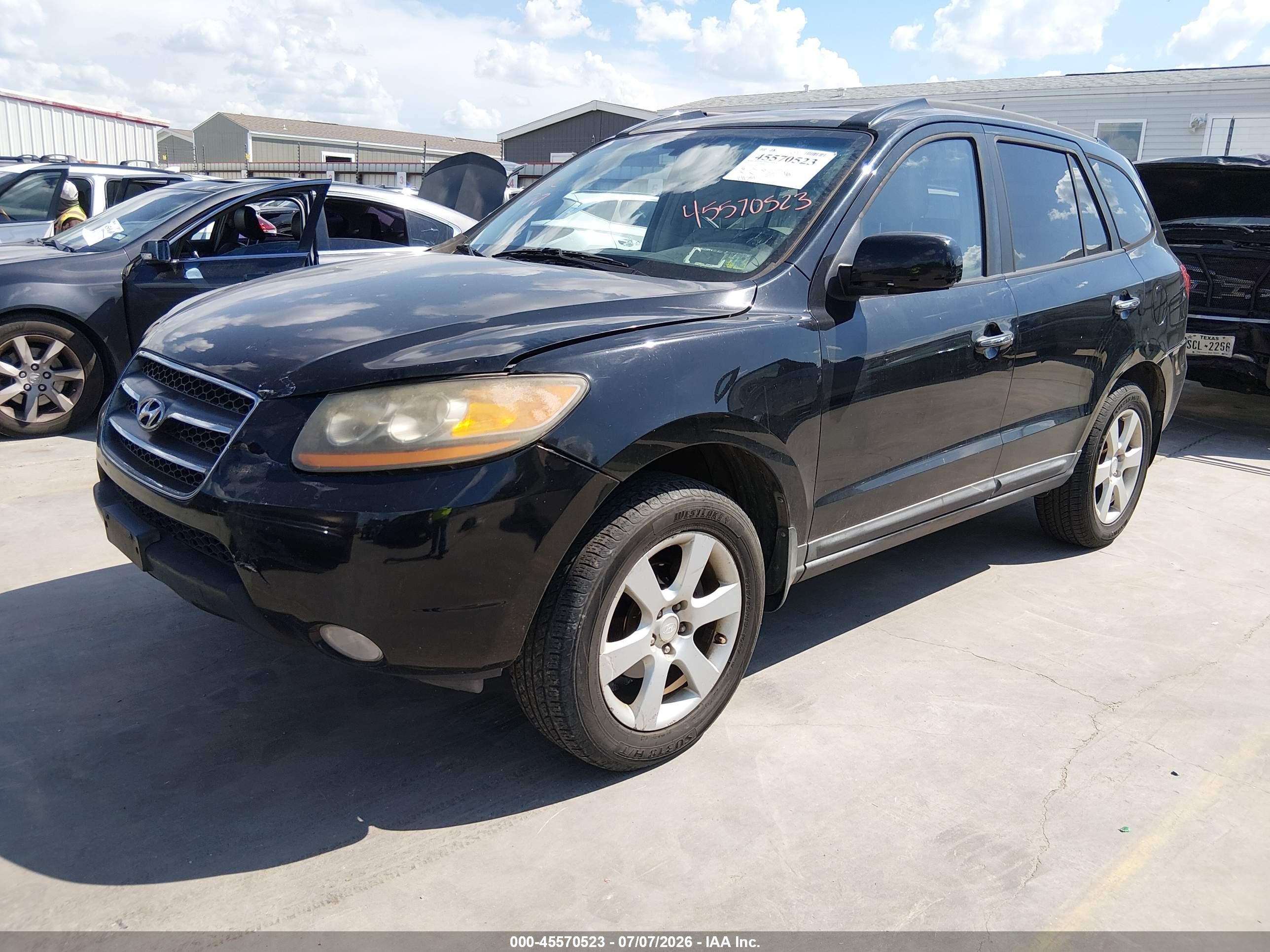 2009 Hyundai Santa Fe Limited Black vin: 5NMSH13E09H320124