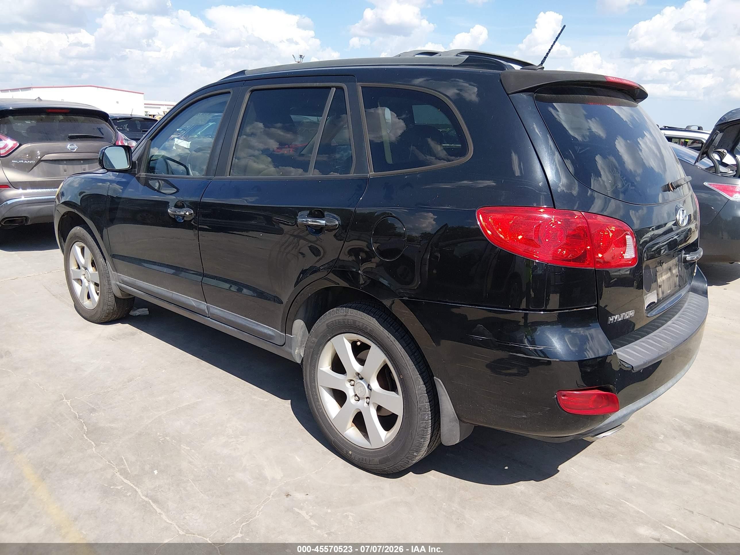 2009 Hyundai Santa Fe Limited Black vin: 5NMSH13E09H320124